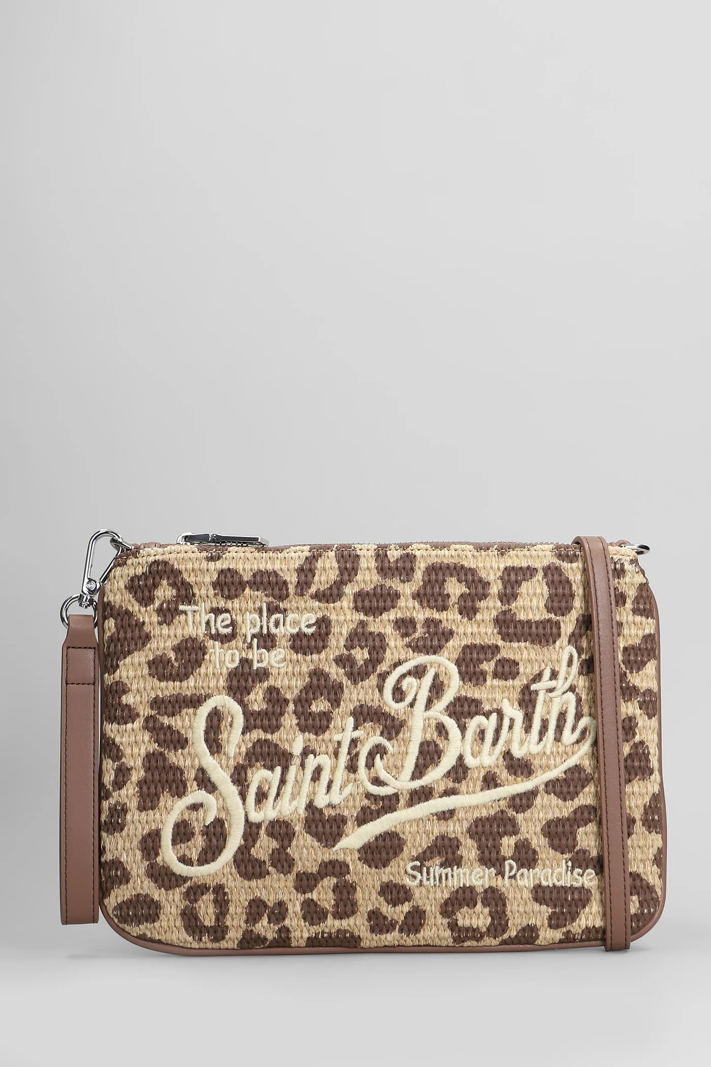 Parisienne straw Clutch in beige raffia