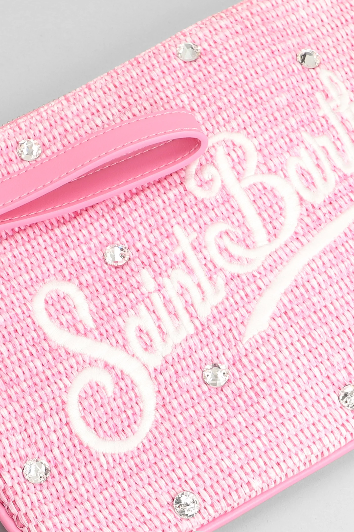 Parisienne straw Clutch in rose-pink raffia - Image 4