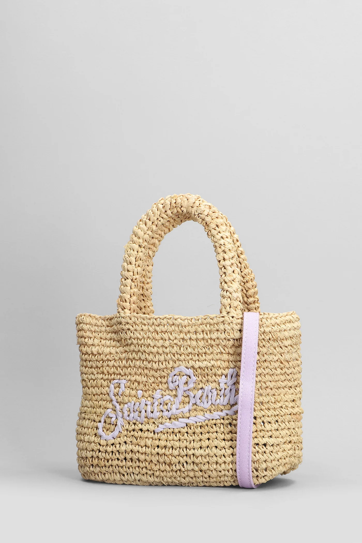 Raffia beach mini Tote in beige raffia - Image 2