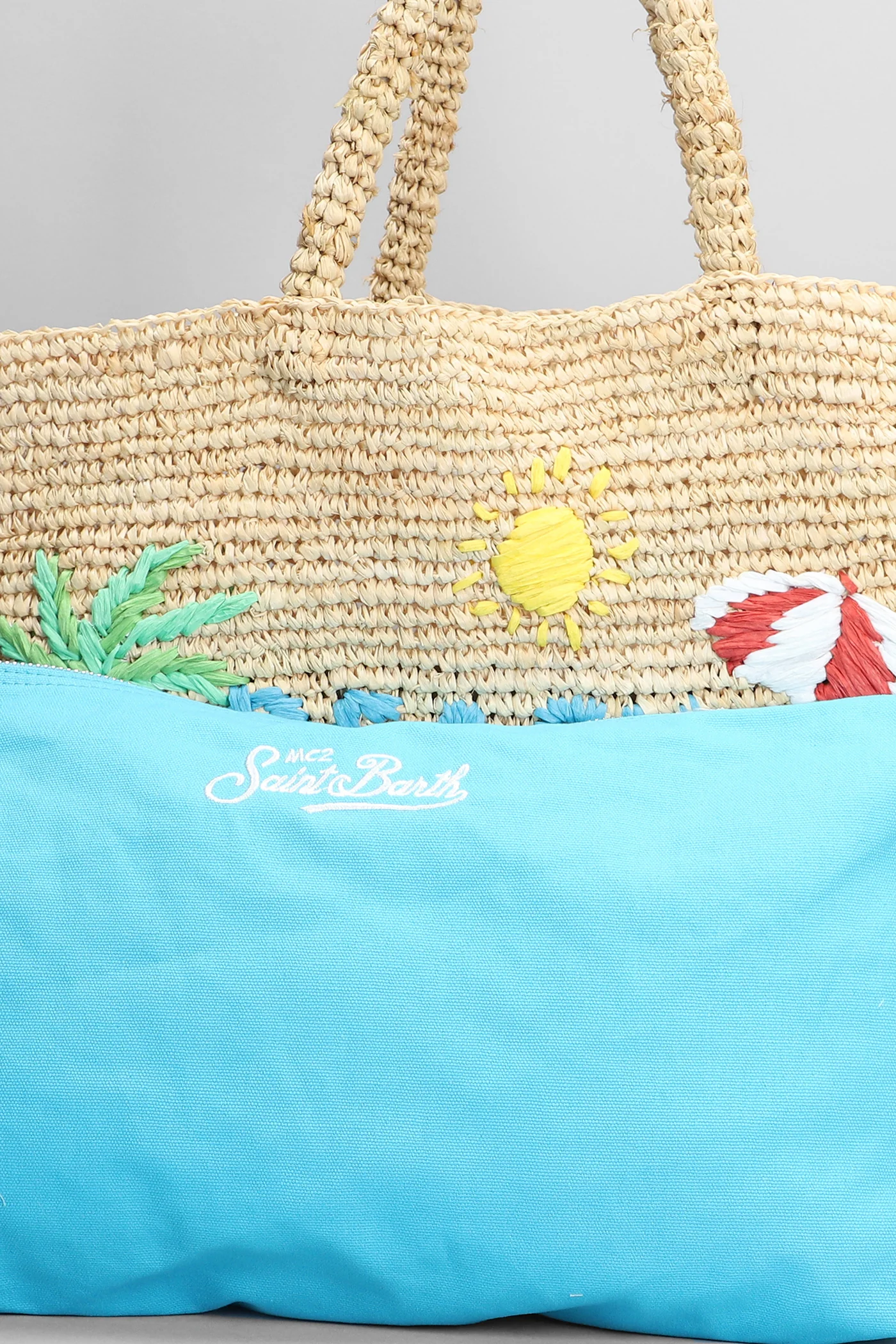 Raffia beach Tote in beige raffia - Image 4
