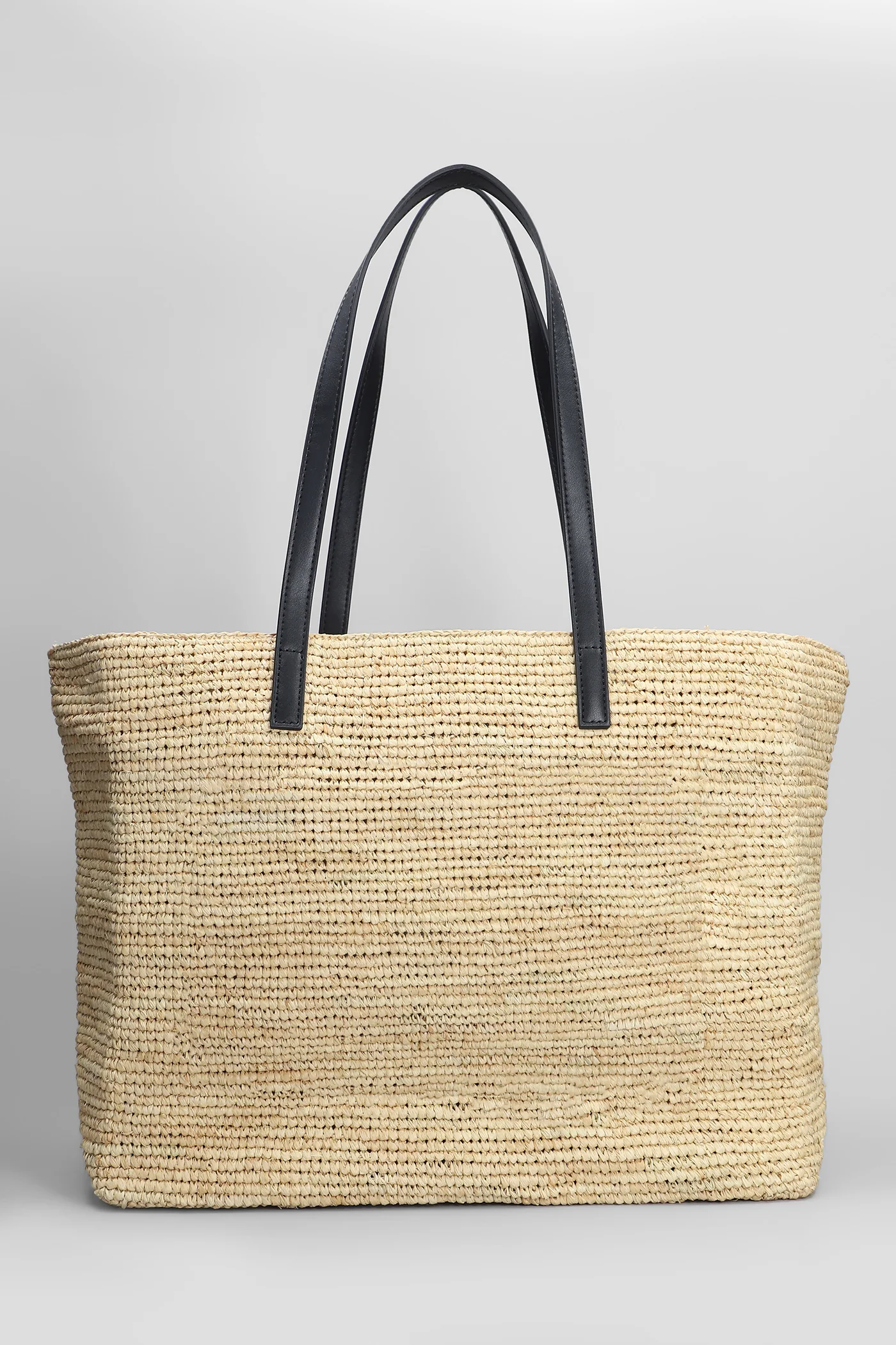 Raffia city Tote in beige raffia - Image 3