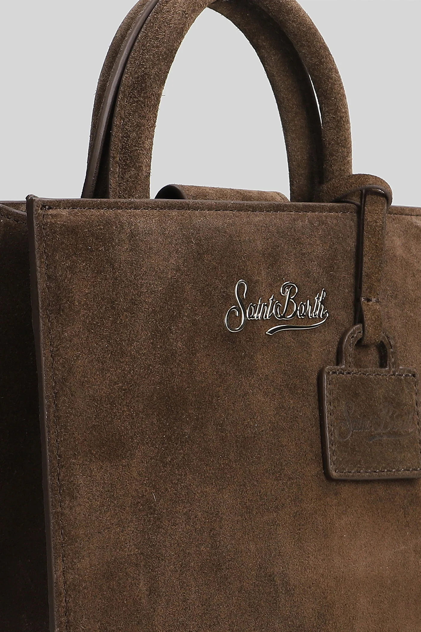 Shop bag midi Tote in brown suede - Image 4