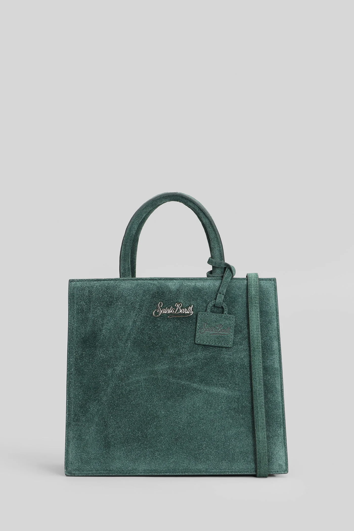 Shop bag midi Tote in green suede