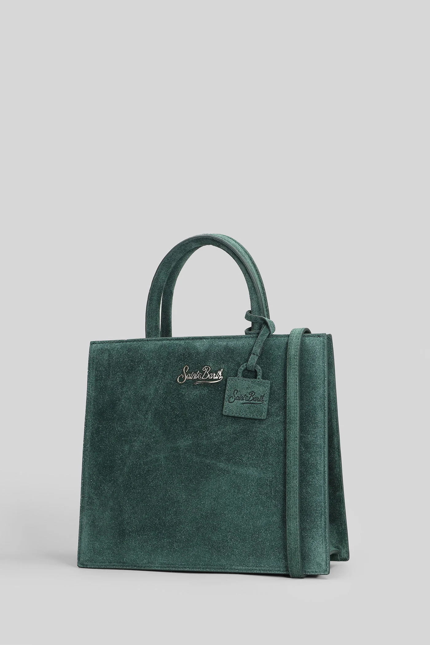 Shop bag midi Tote in green suede - Image 2
