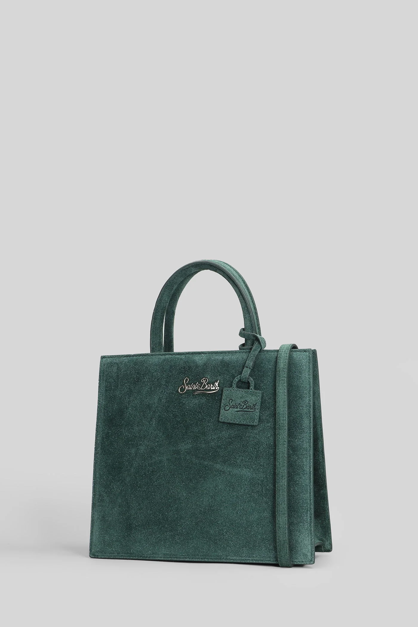 Shop bag mini Tote in green suede - Image 2