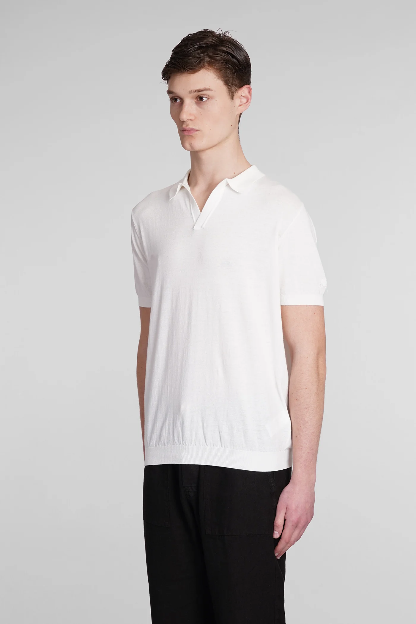 Sloan Polo in white cotton - Image 4