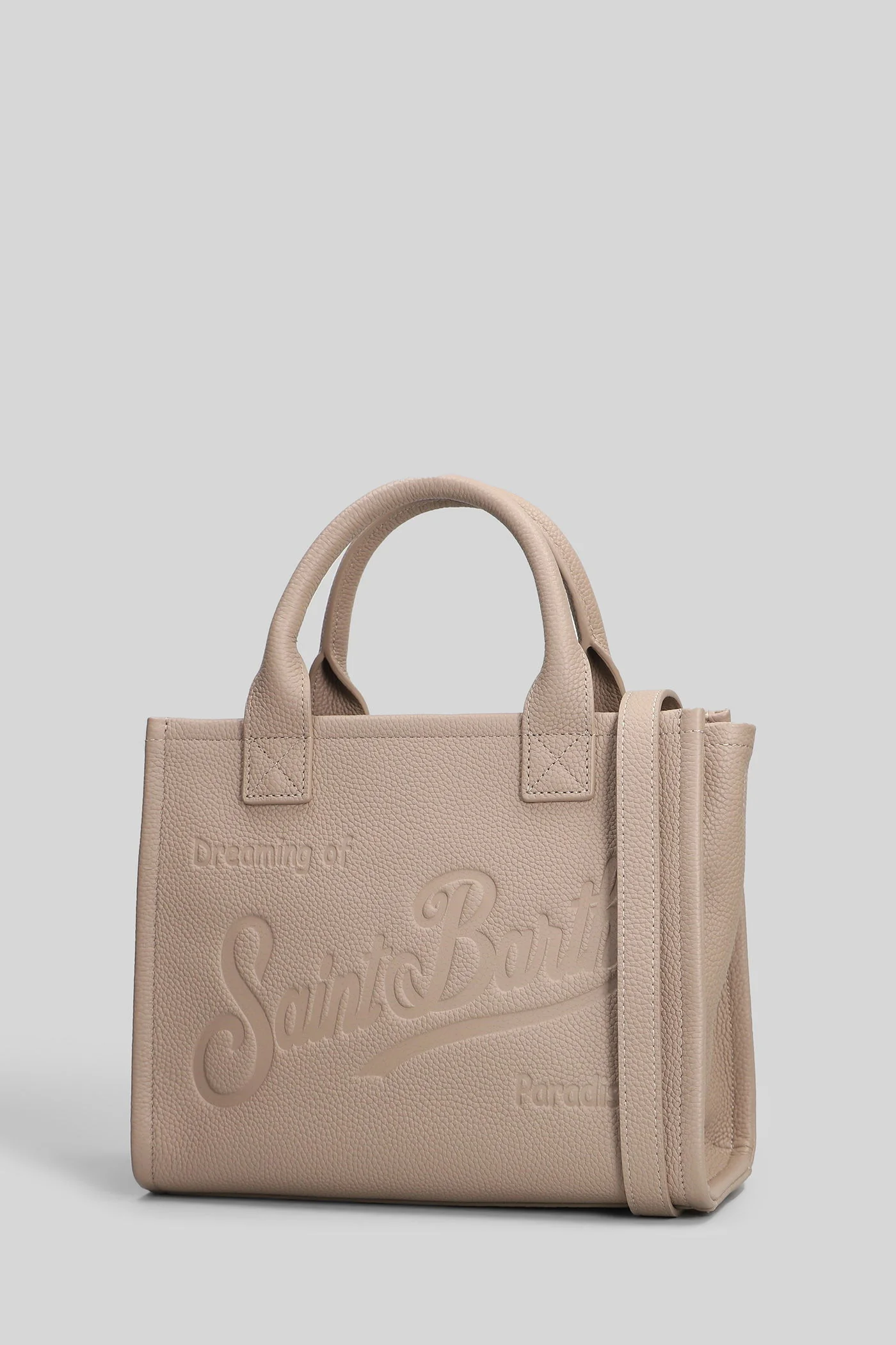 Vanity bag midi Tote in taupe leather - Image 2