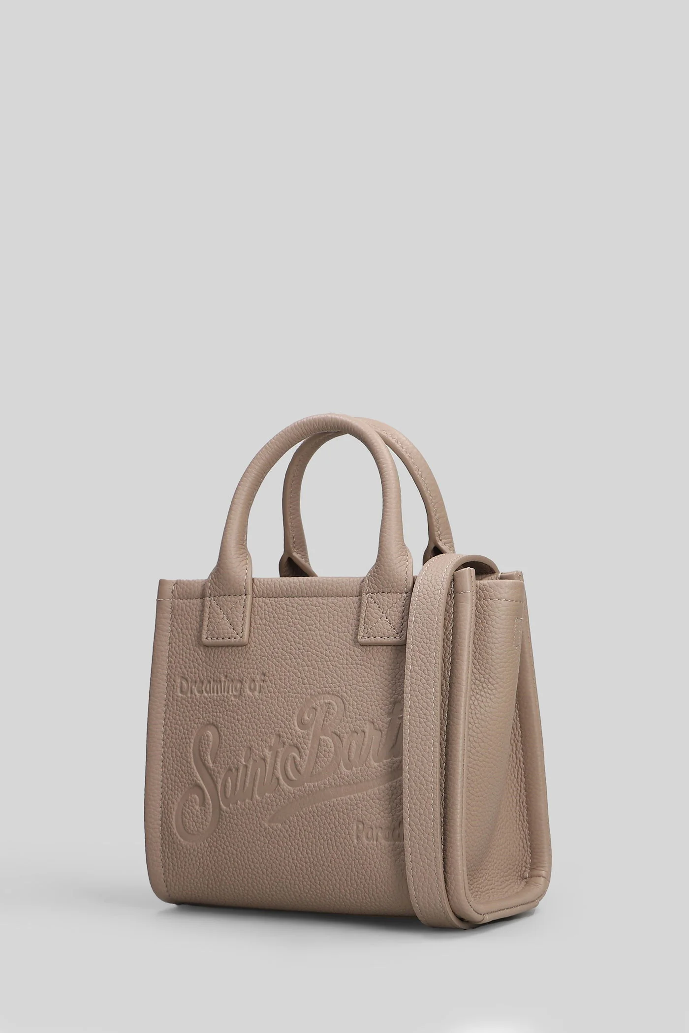 Vanity bag mini Tote in taupe leather - Image 2