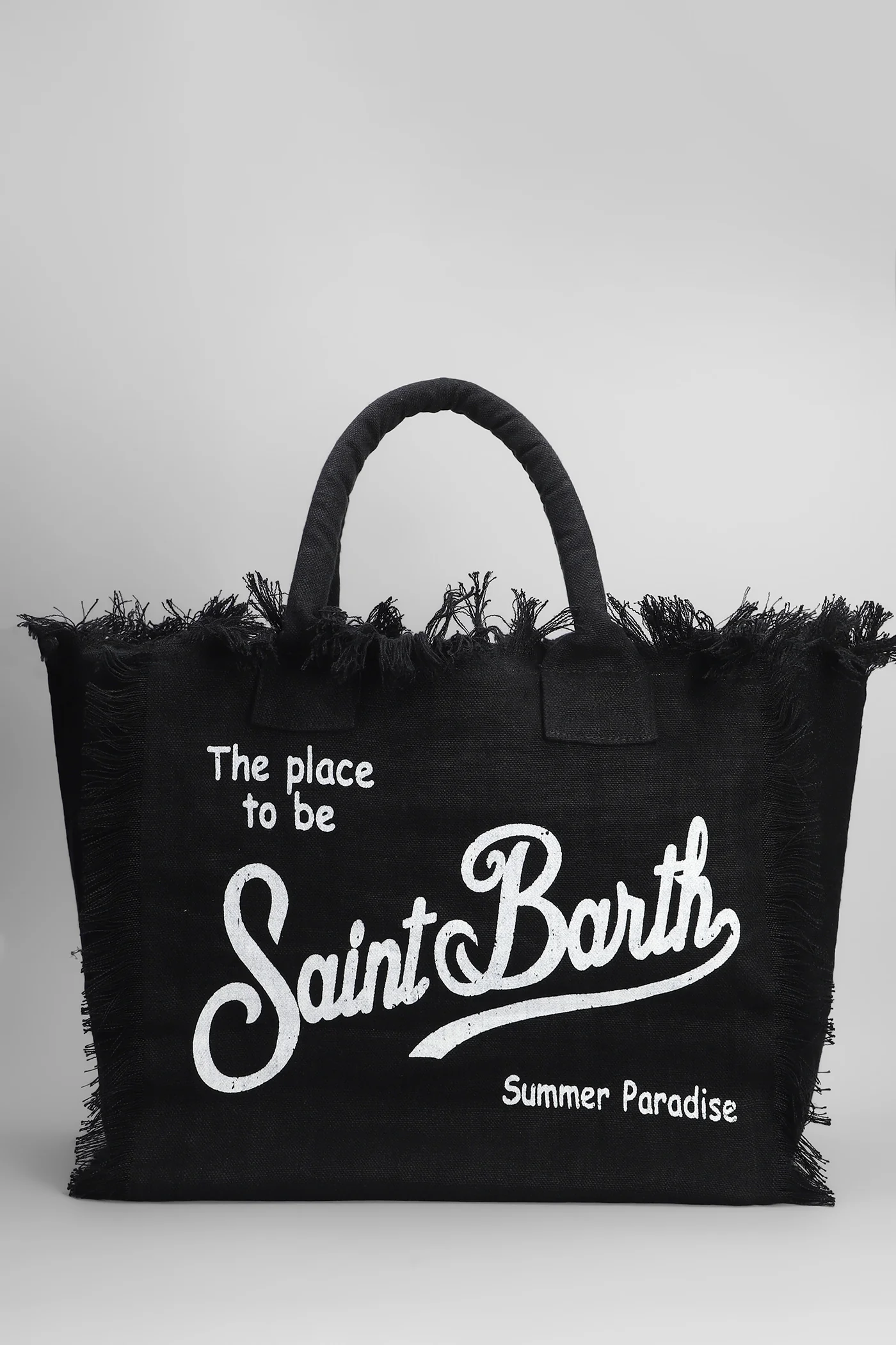Vanity linen Tote in black linen - Image 3