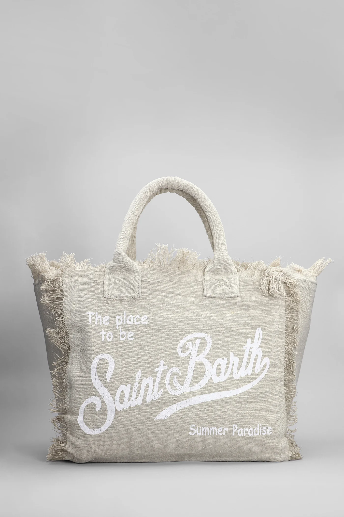 Vanity linen Tote in grey linen - Image 3