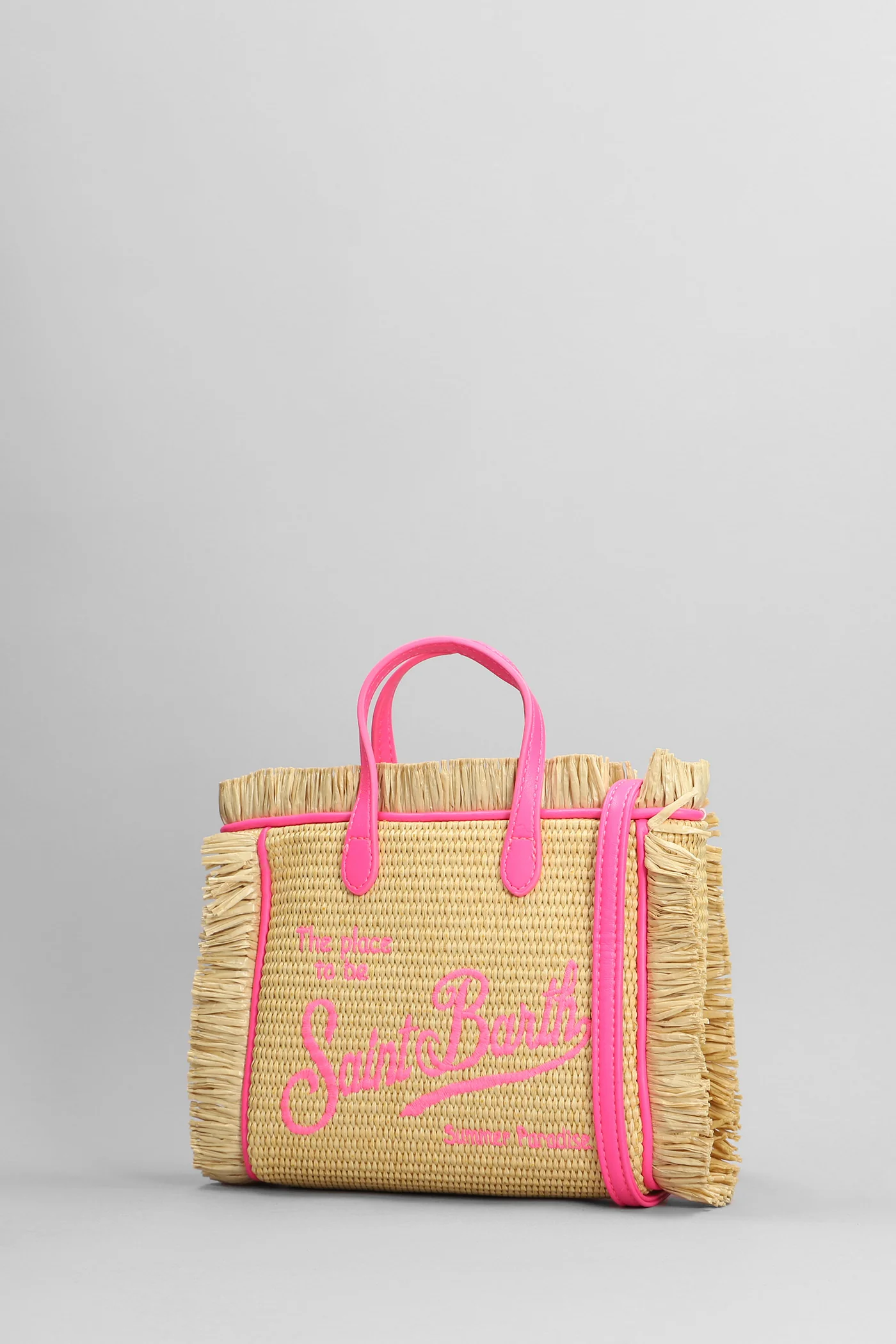 Vanity mini straw Tote in beige raffia - Image 2