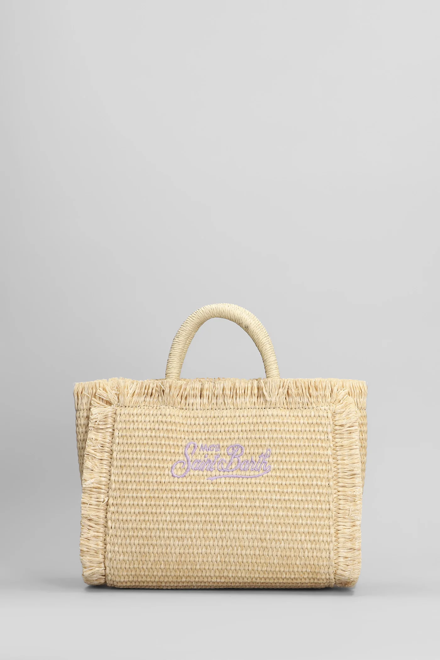 Vanity mini straw Tote in beige raffia - Image 3