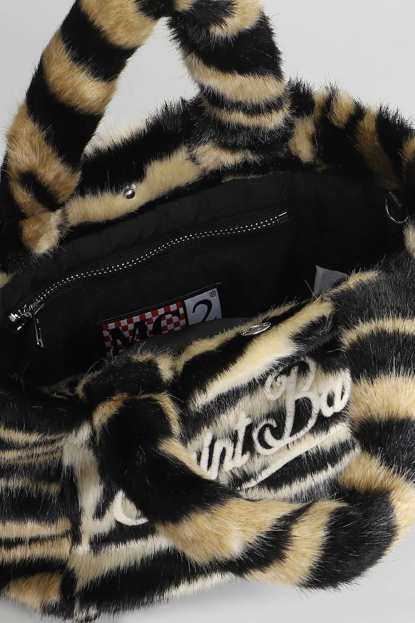 Vanity minisoft fur Tote in black acrylic - Image 4