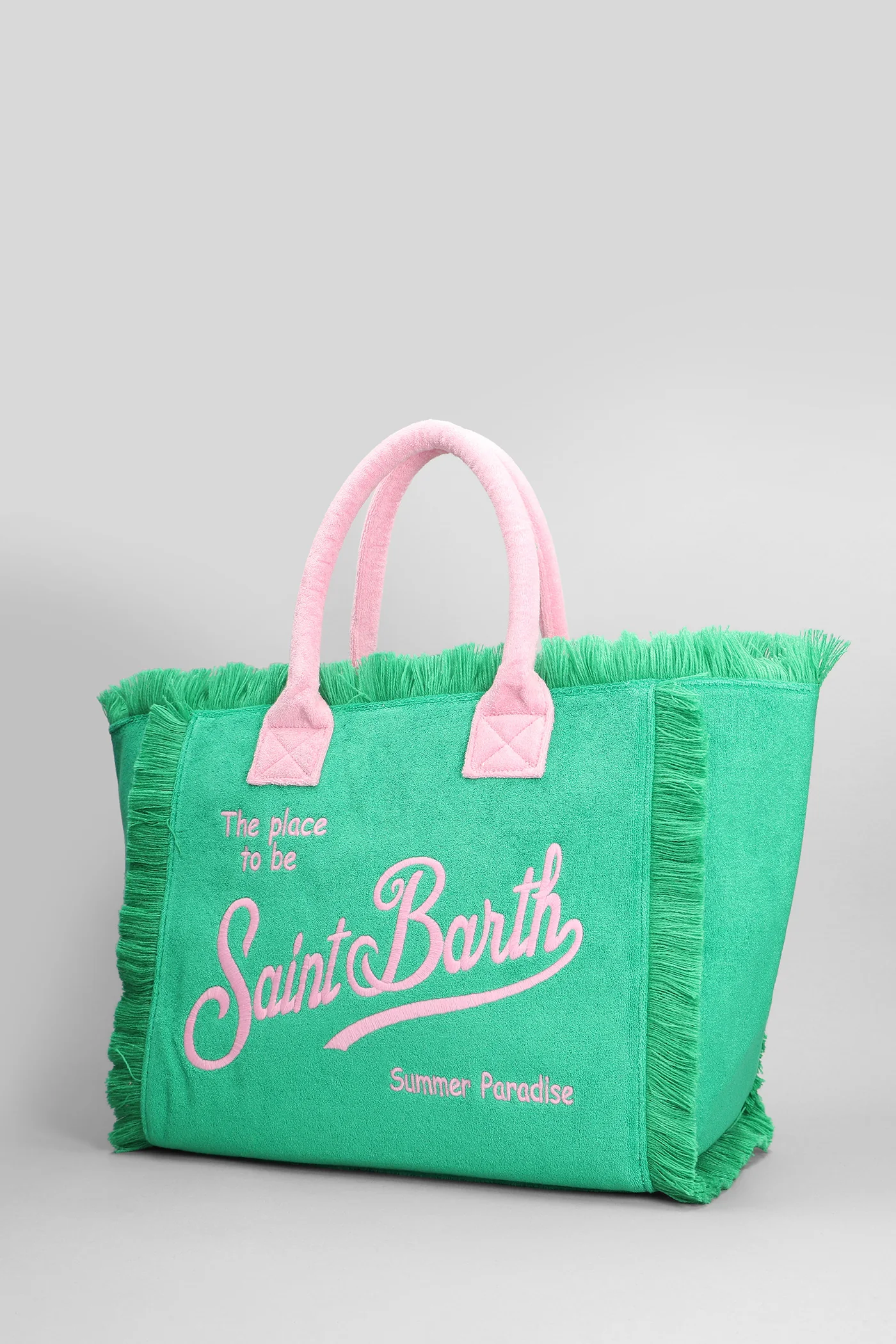Vanity sponge Tote in green cotton - Image 2
