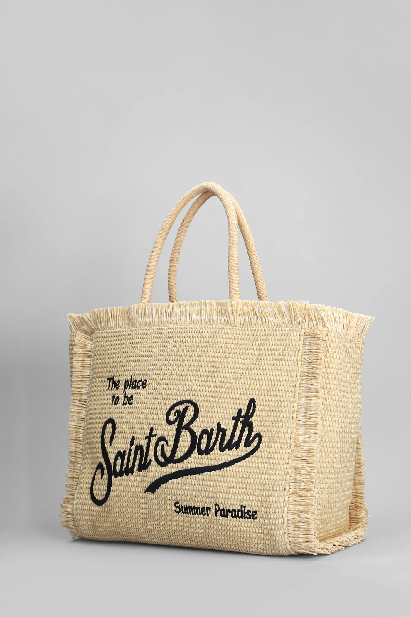 Vanity straw n Tote in beige raffia - Image 2