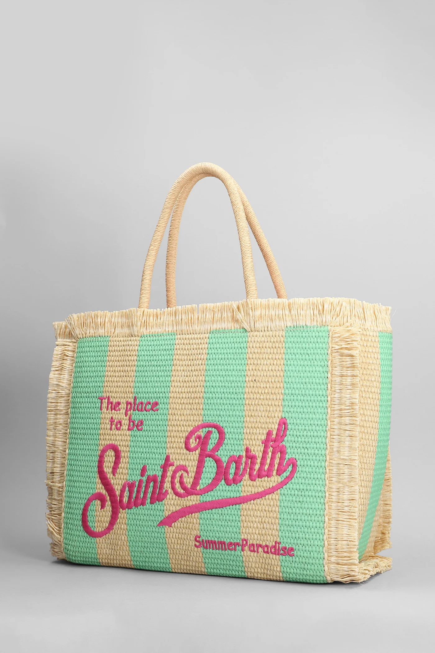 Vanity straw n Tote in beige raffia - Image 2