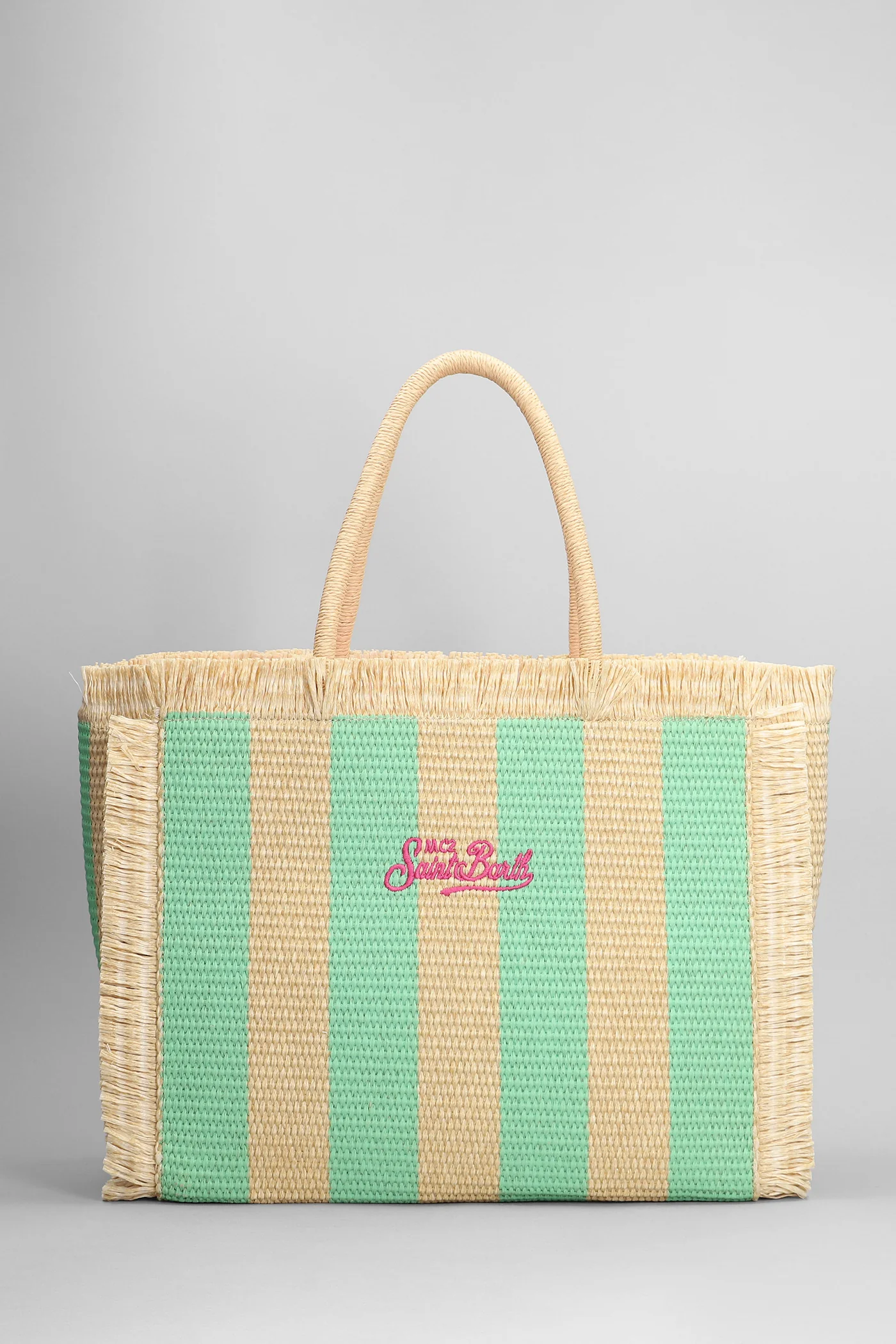 Vanity straw n Tote in beige raffia - Image 3