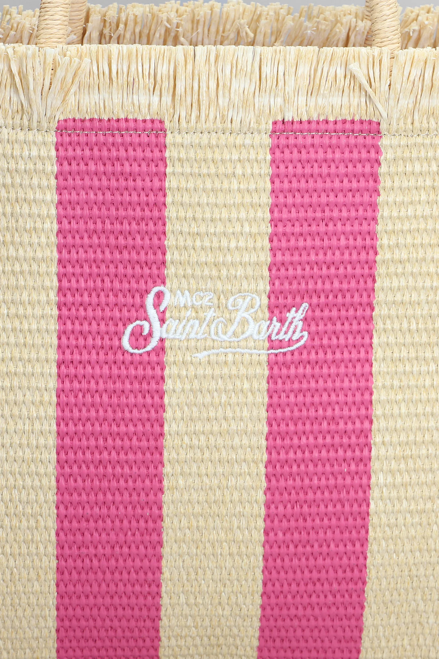Vanity straw n Tote in rose-pink raffia - Image 4