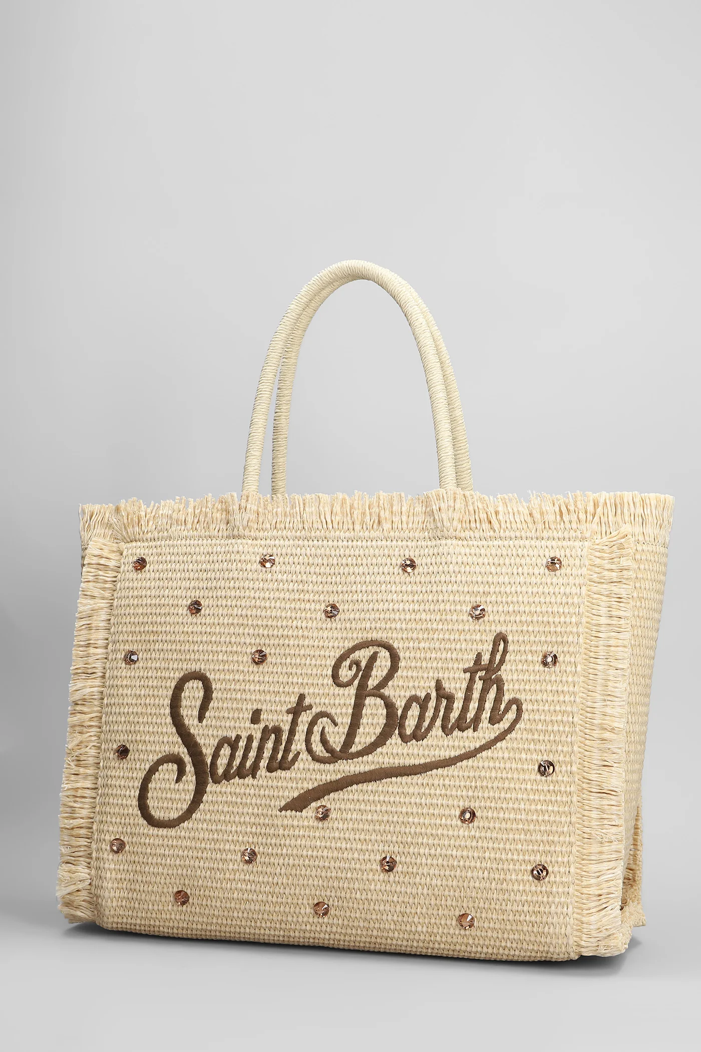 Vanity straw Tote in beige raffia - Image 2