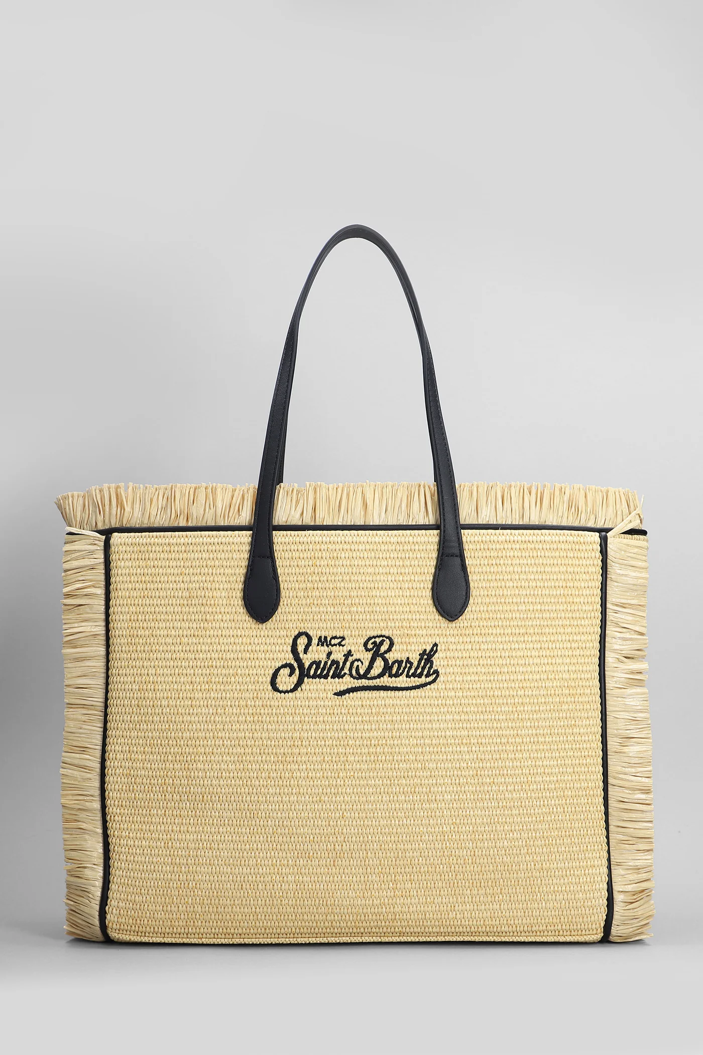 Vanity straw Tote in beige raffia - Image 3