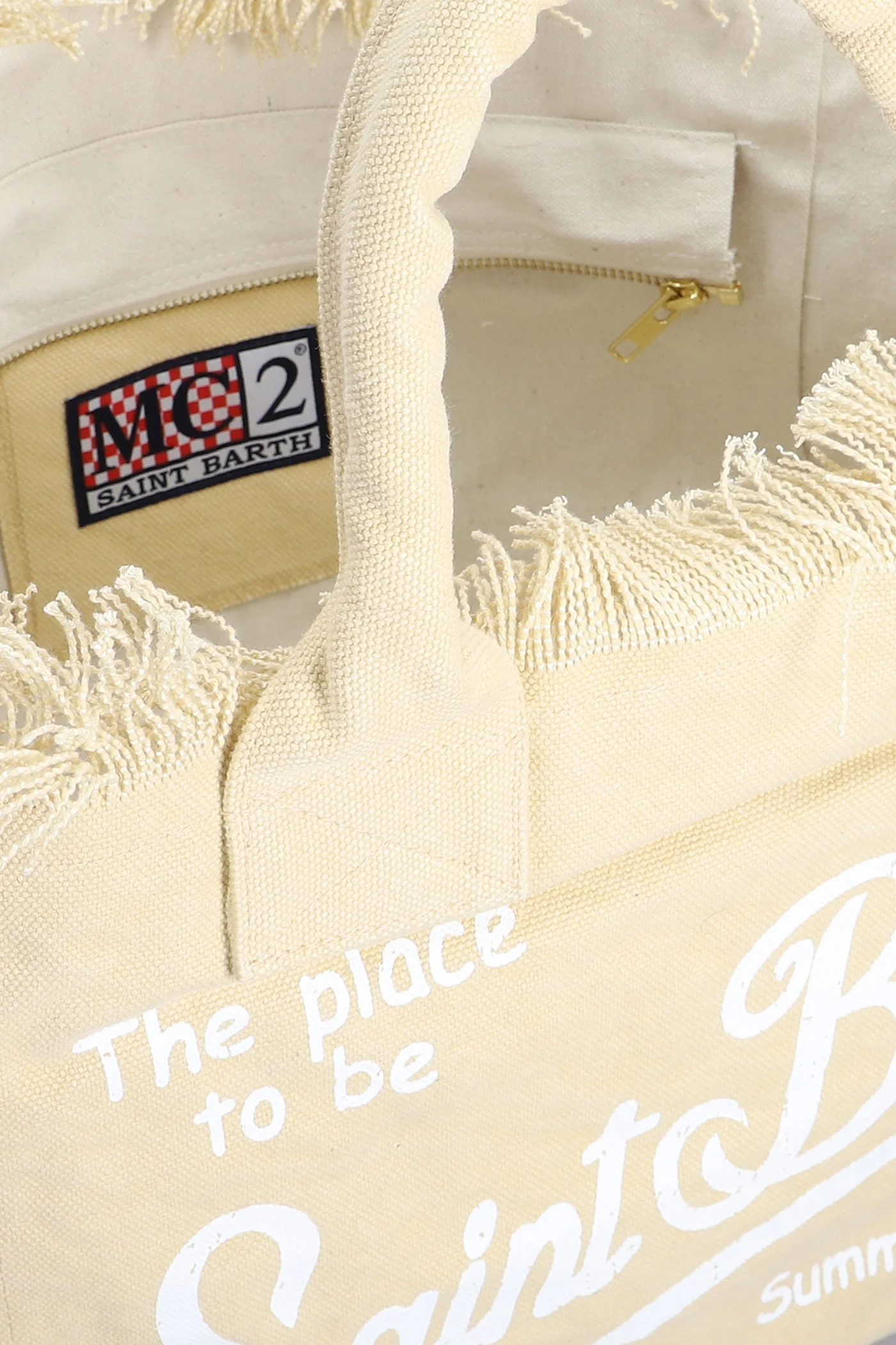 Vanity Tote in beige cotton - Image 4