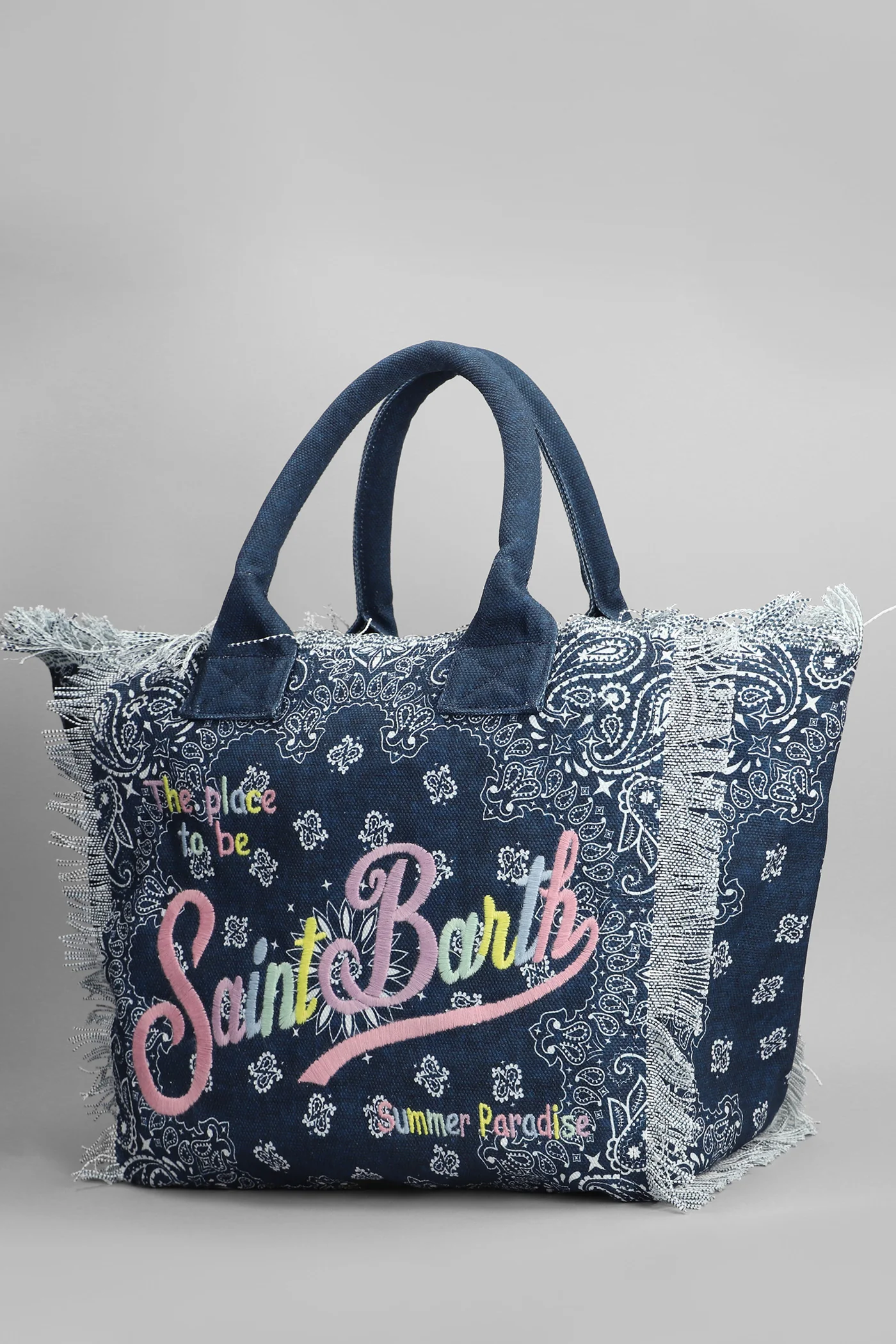 Vanity Tote in blue cotton - Image 2