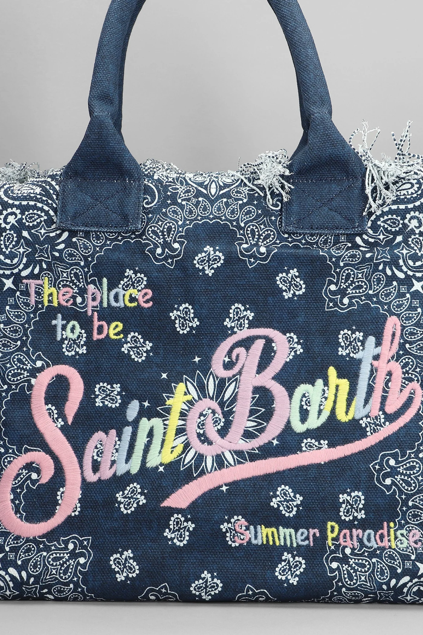 Vanity Tote in blue cotton - Image 4