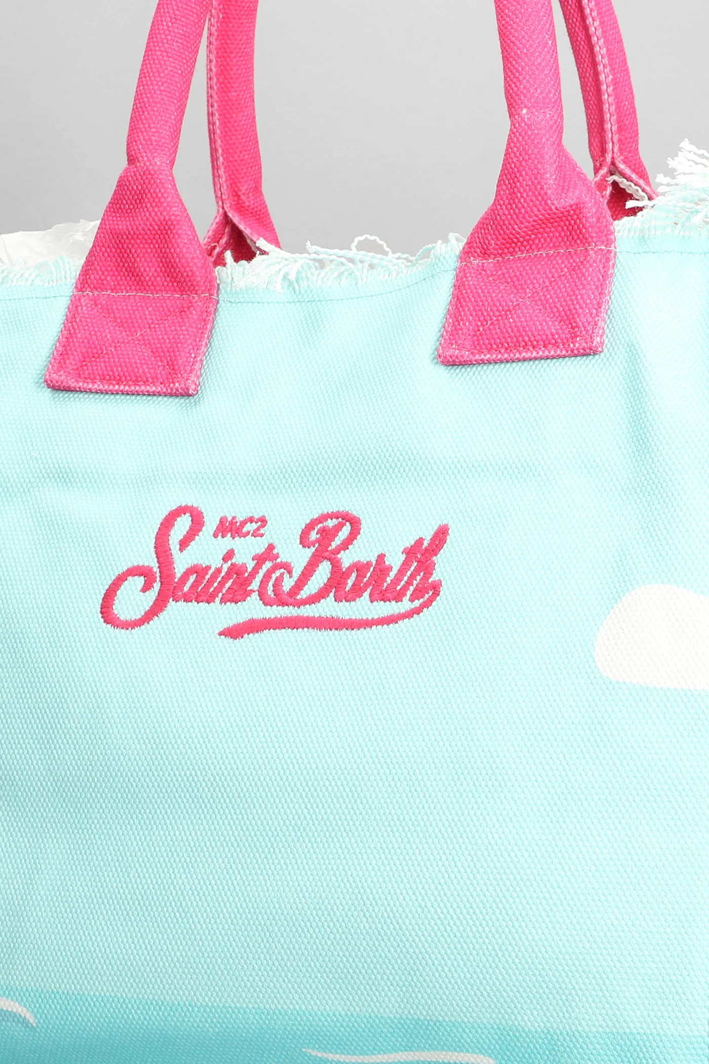 Vanity Tote in cyan cotton - Image 4
