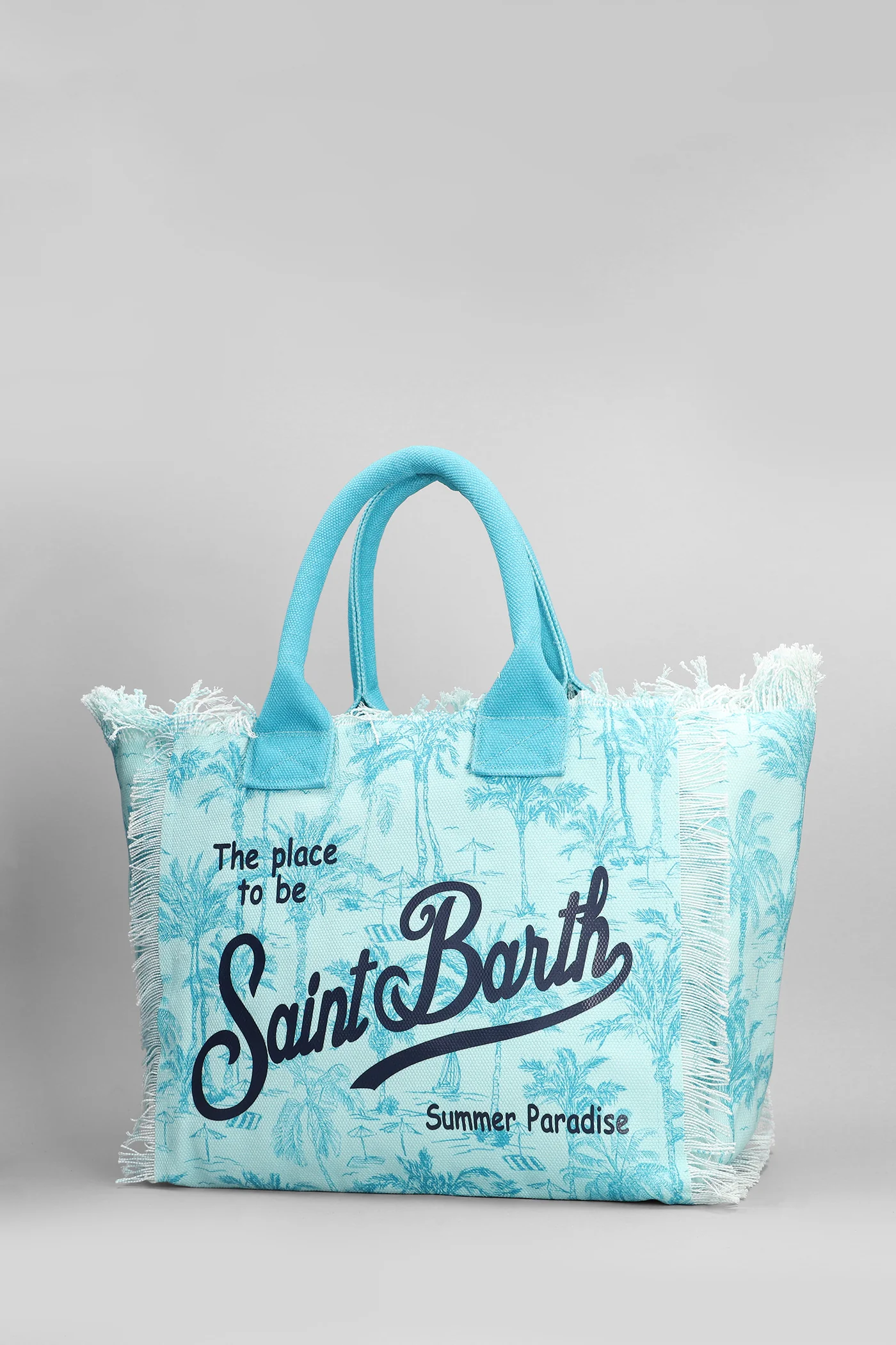 Vanity Tote in cyan cotton - Image 2