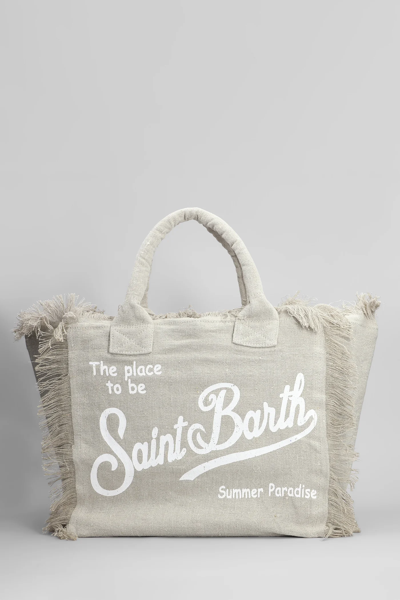 Vanity Tote in taupe linen - Image 3