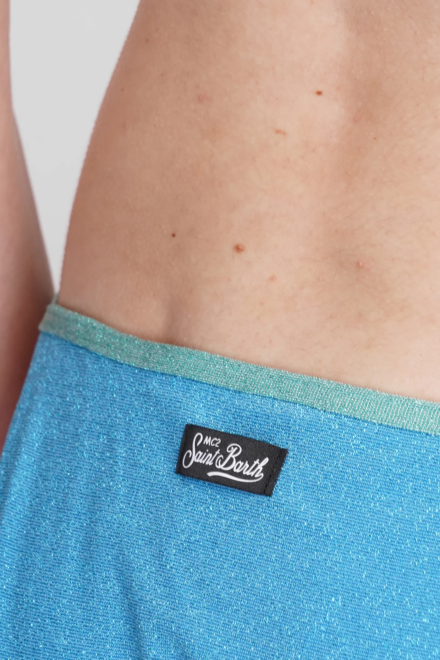 Virgo string Beachwear in cyan viscose - Image 4