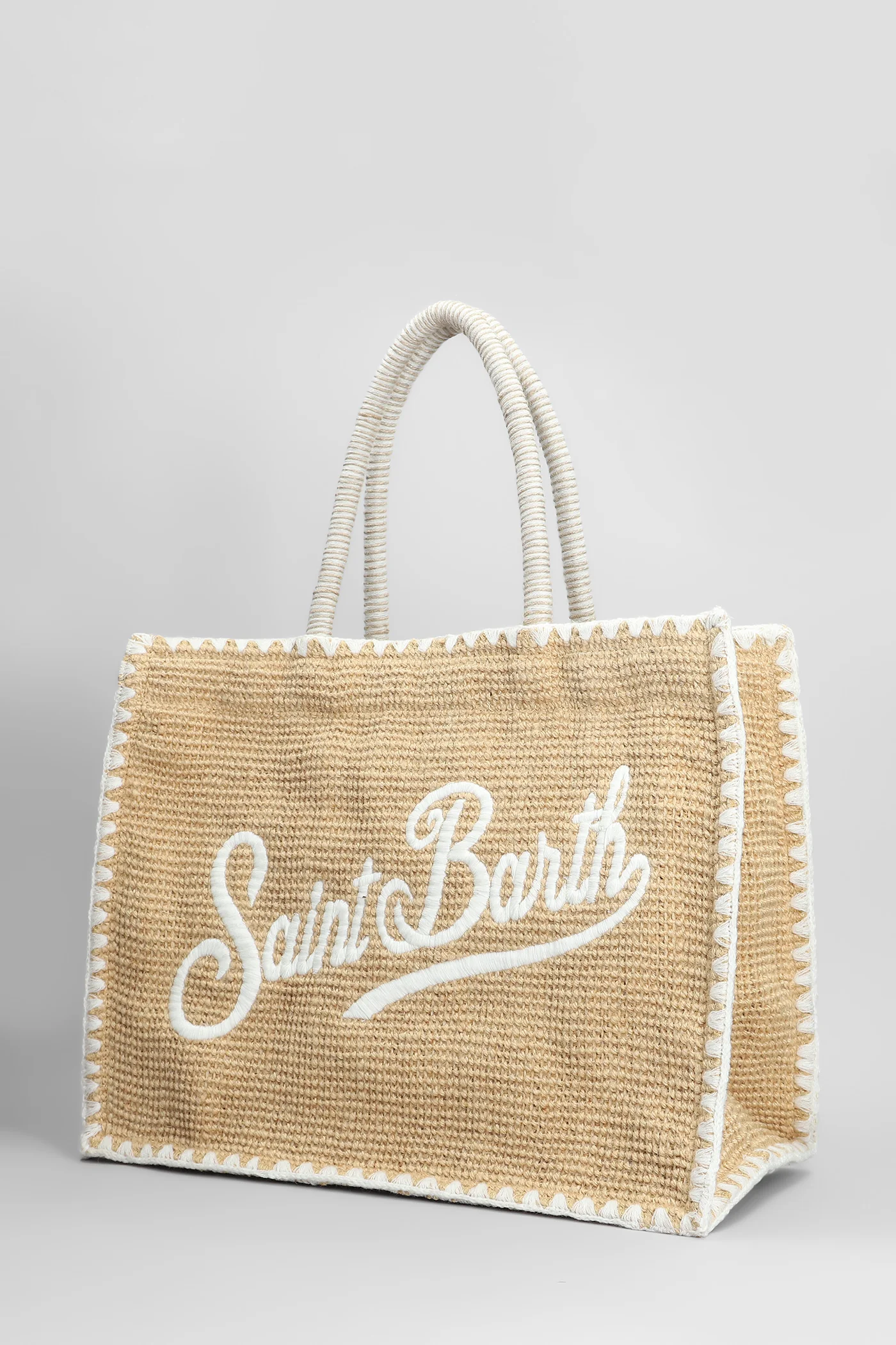 Vivian jute Tote in beige raffia - Image 2
