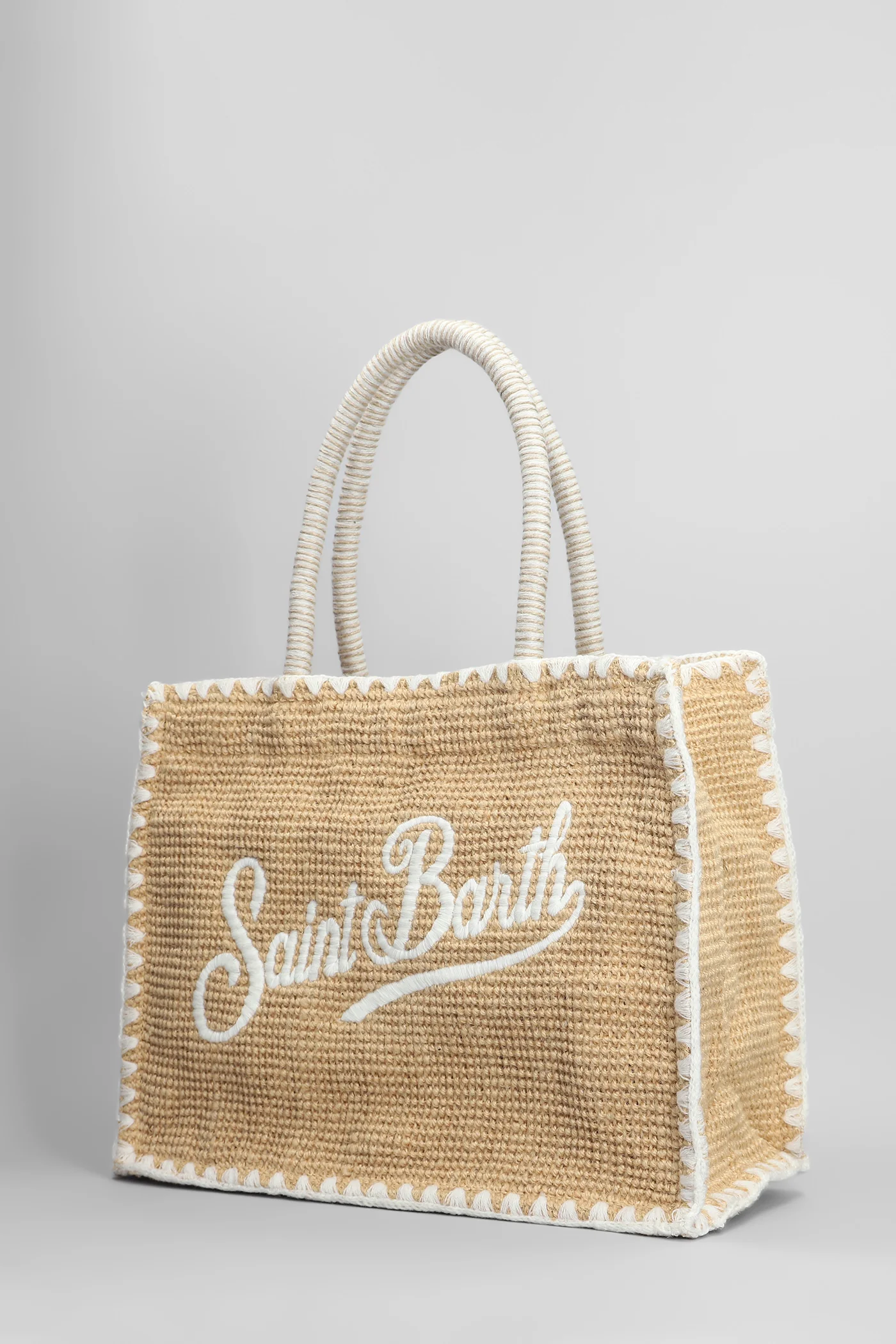 Vivian mid jute Tote in beige raffia - Image 2