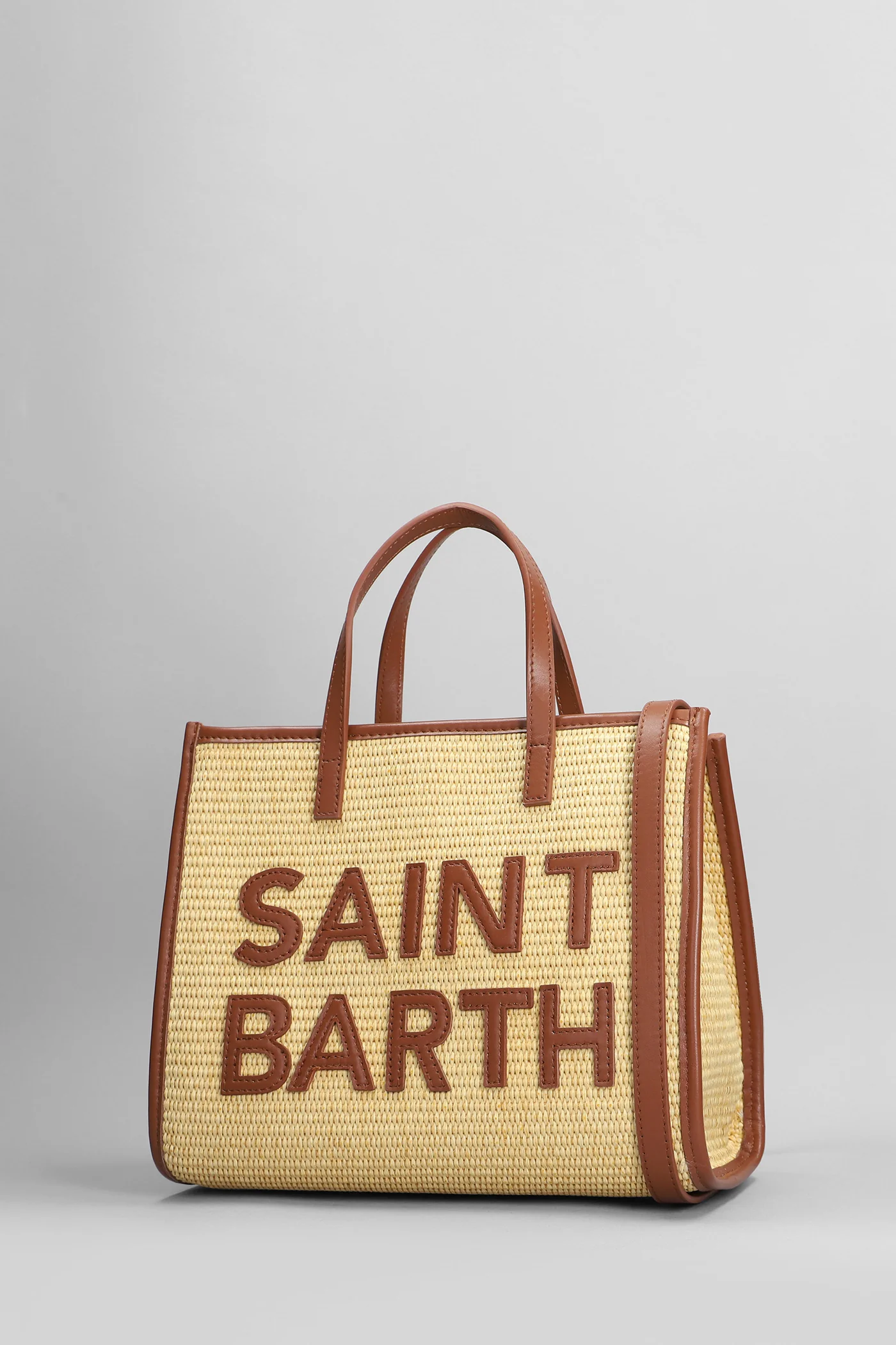 Vivian mid straw Tote in beige raffia - Image 2