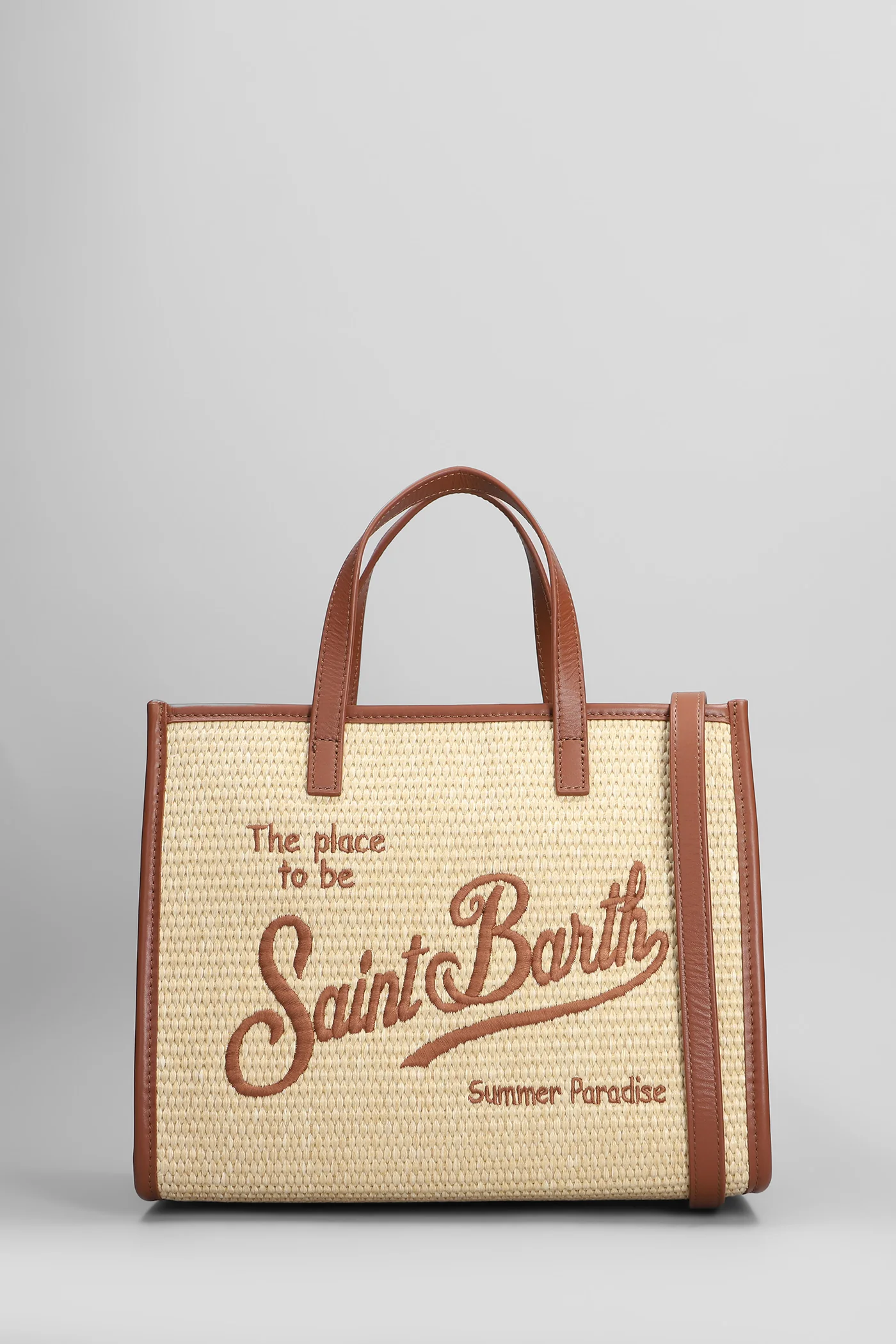 Vivian mid straw Tote in beige raffia