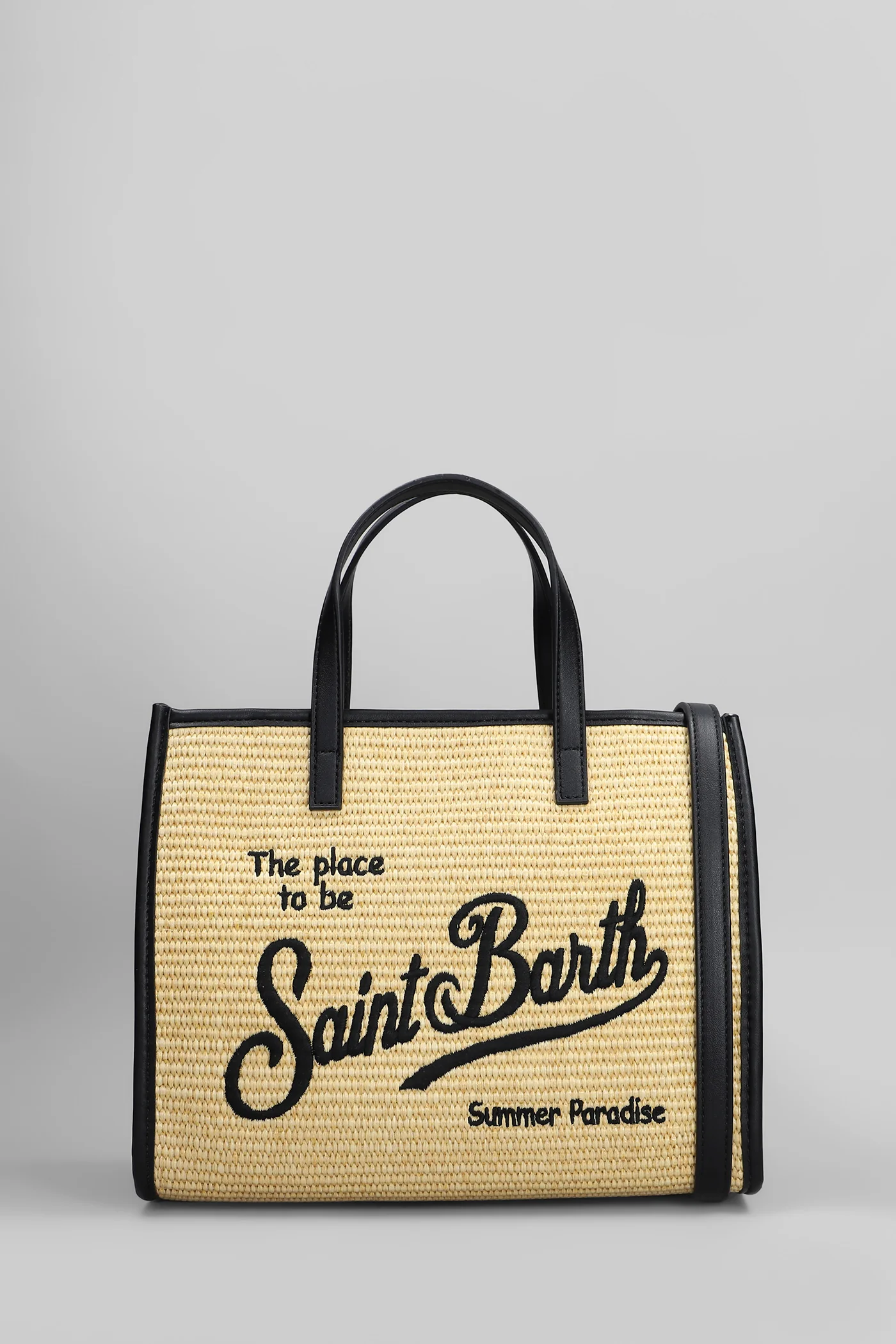 Vivian mid straw Tote in beige raffia