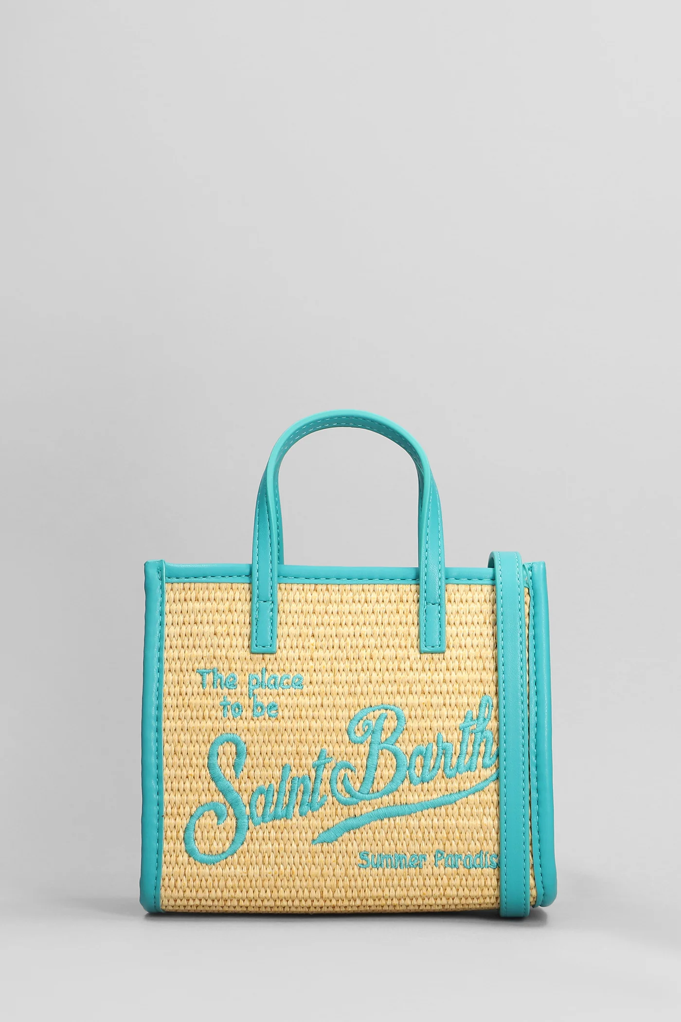 Vivian mini straw Tote in beige raffia