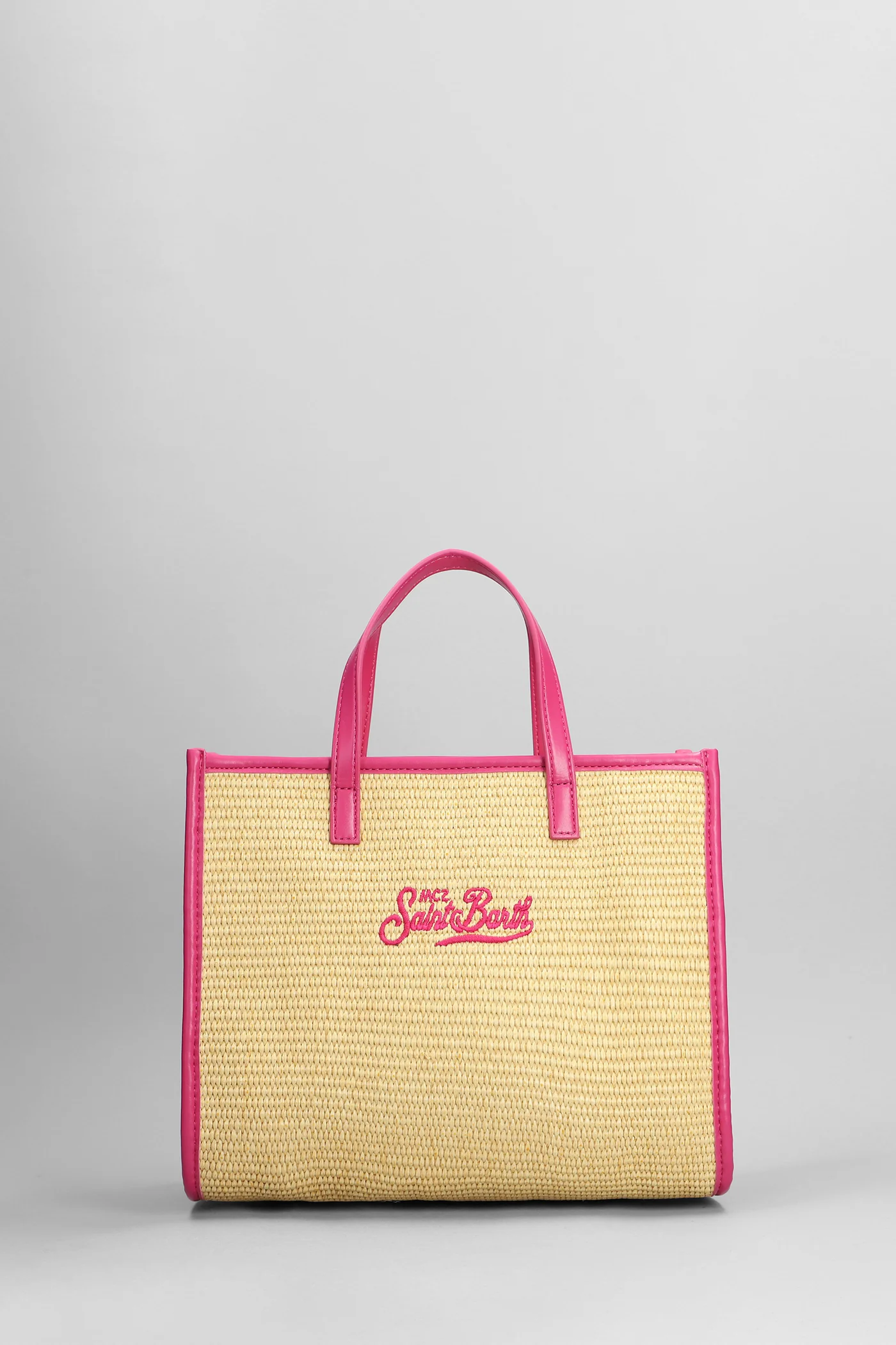 Vivian mini straw Tote in beige raffia - Image 3