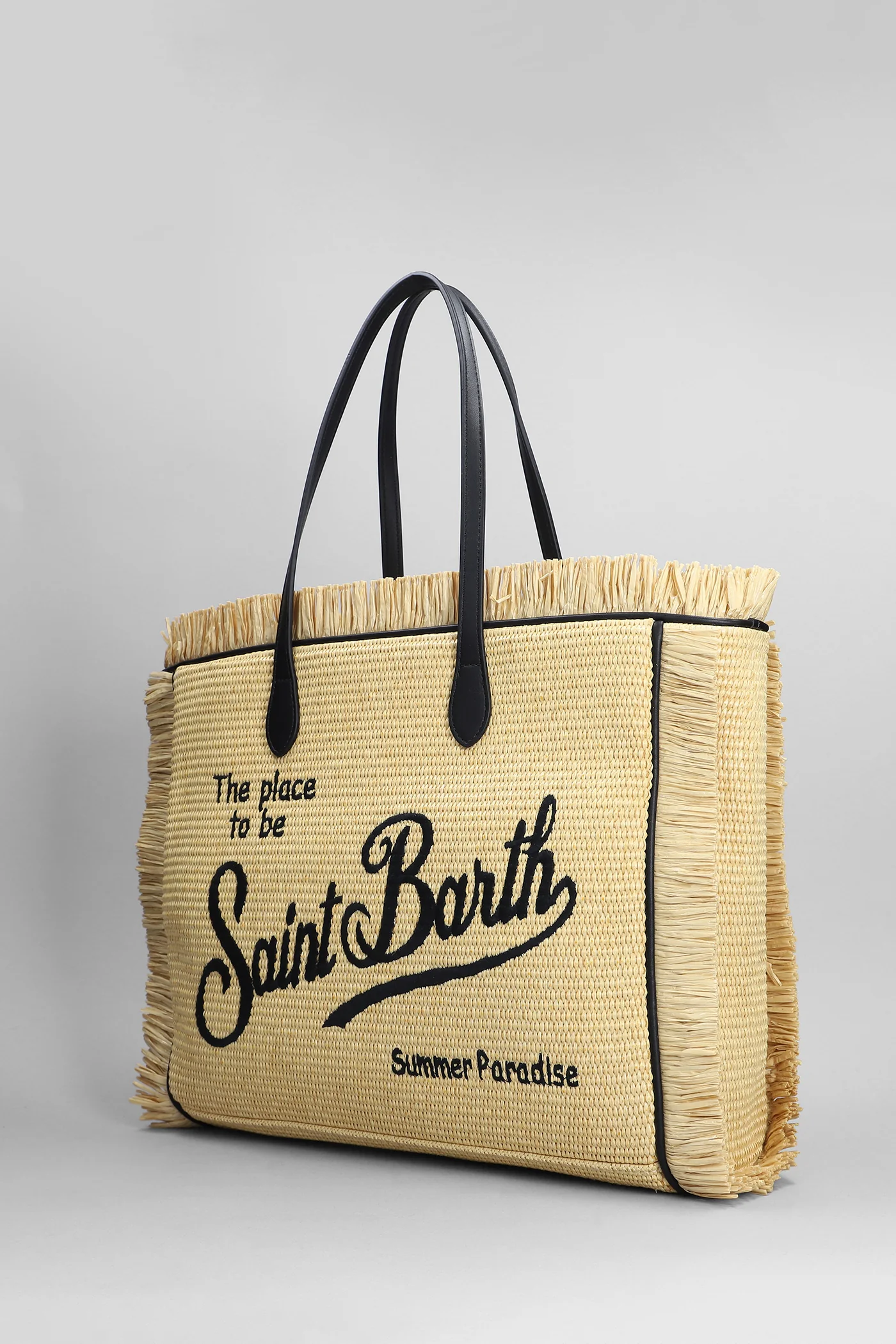 Vivian straw Tote in beige raffia - Image 2