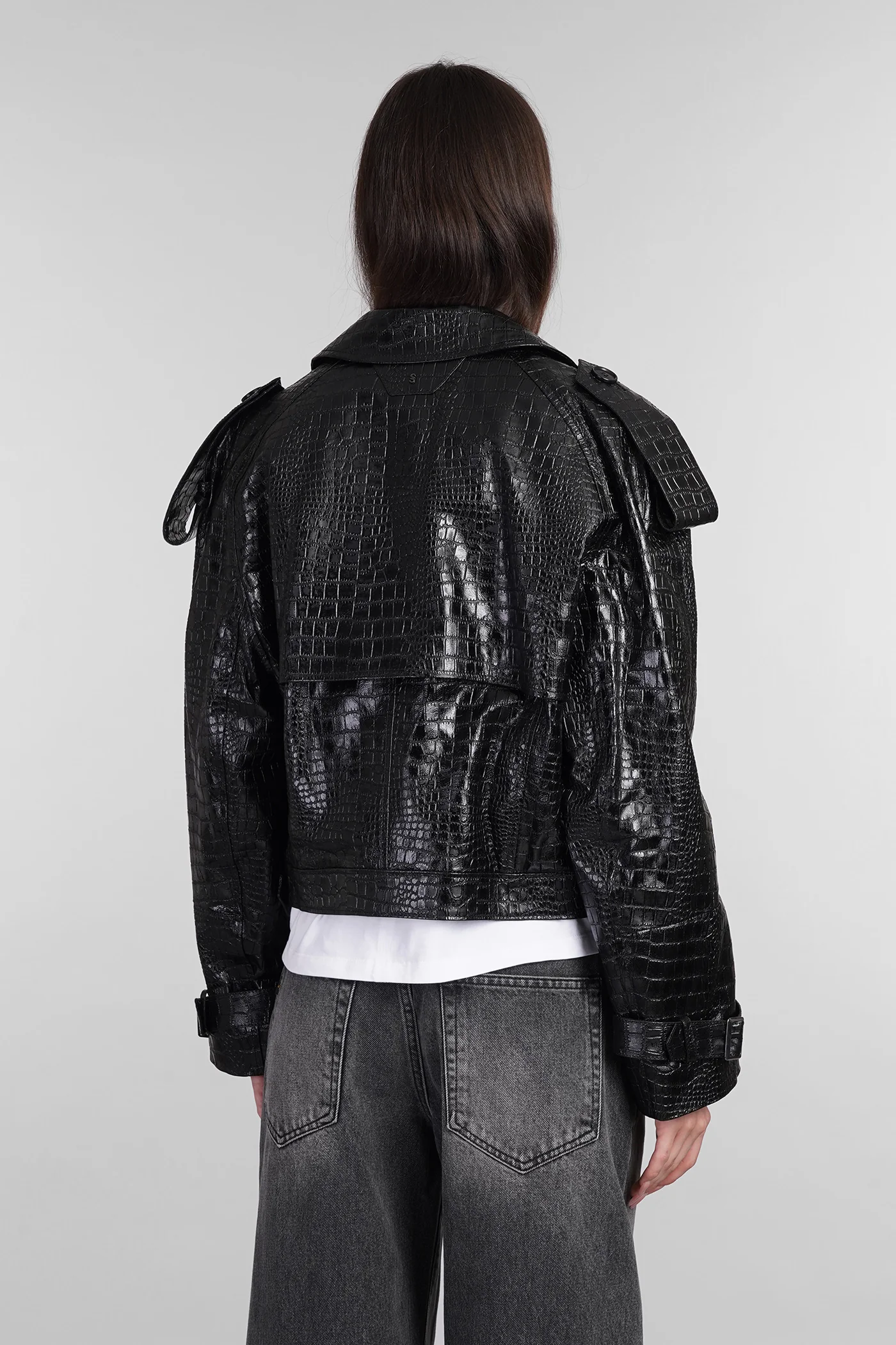 Biker jacket in black leather - Image 3