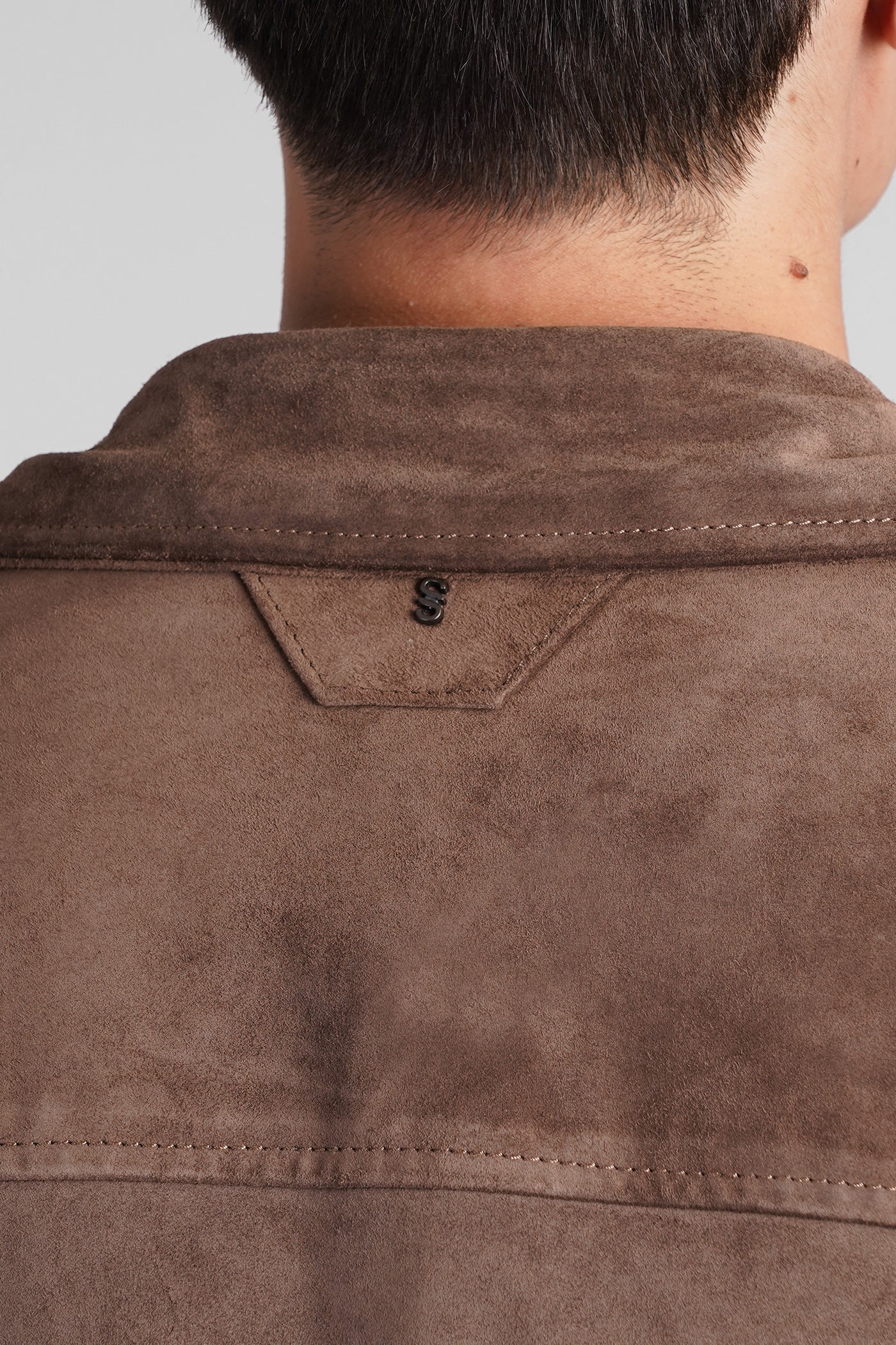 Biker jacket in brown leather - Image 5