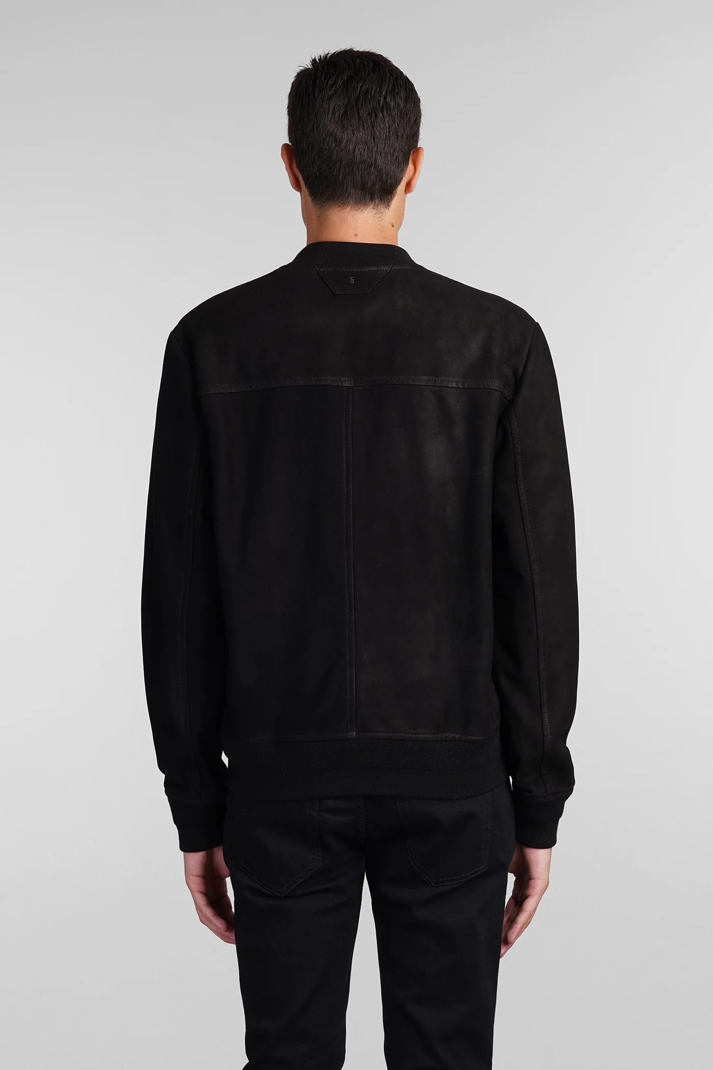 Bomber Jacket in black leather - Image 3