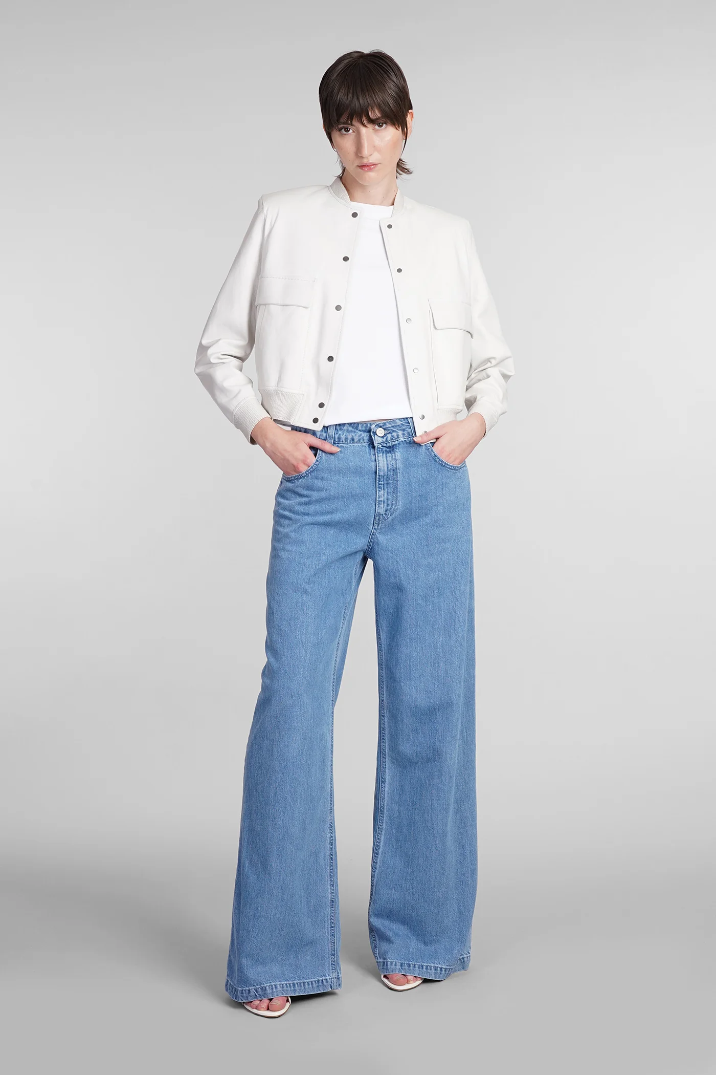 Bomber Jacket in white leather - Image 12