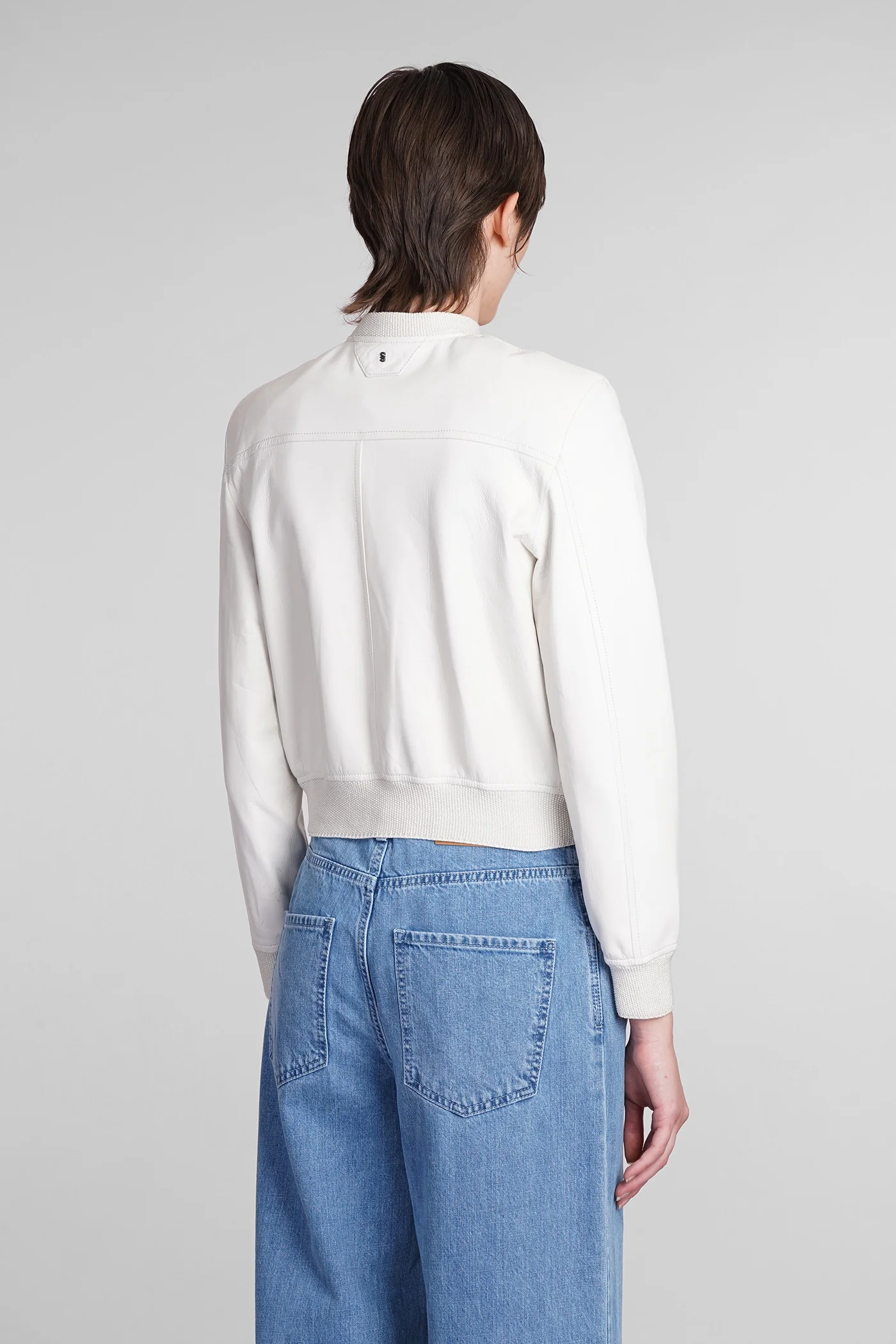 Bomber Jacket in white leather - Image 8