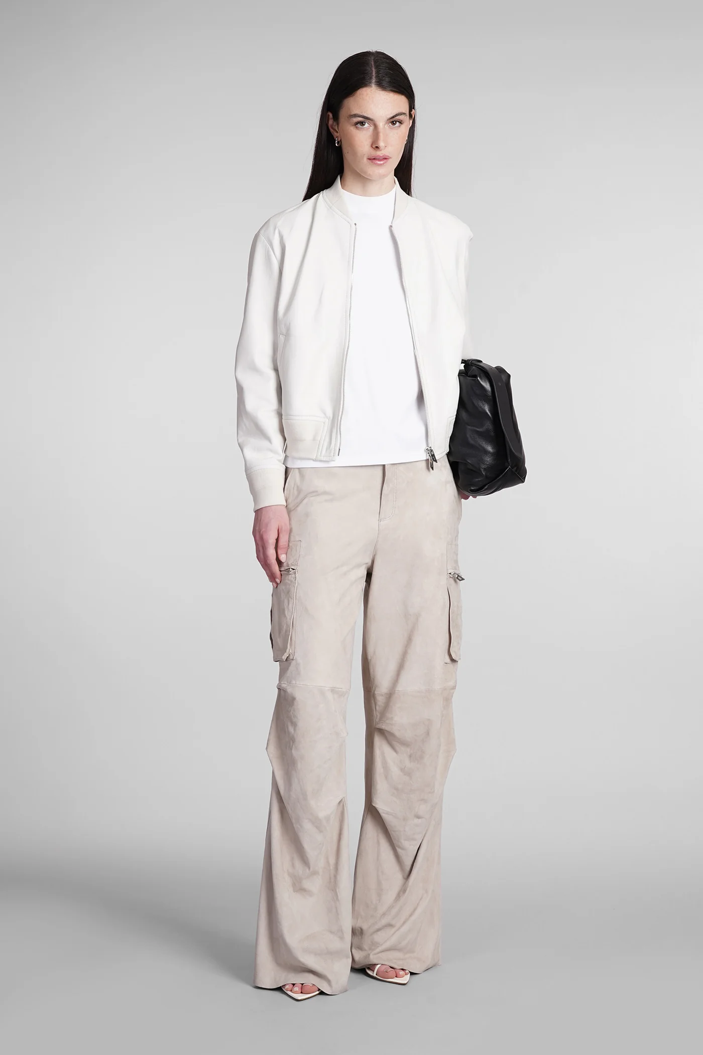 Bomber Jacket in white leather - Image 2