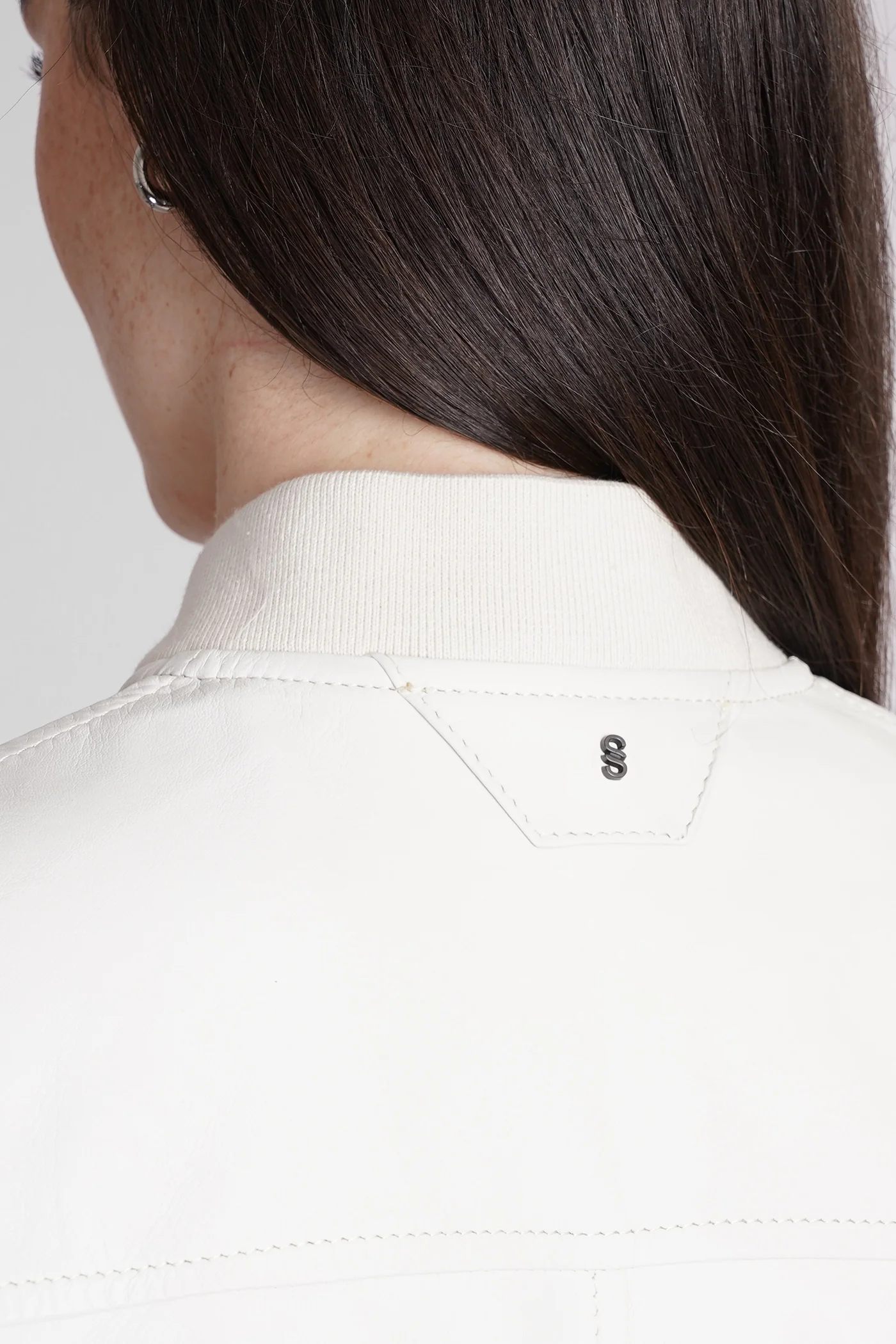 Bomber Jacket in white leather - Image 5