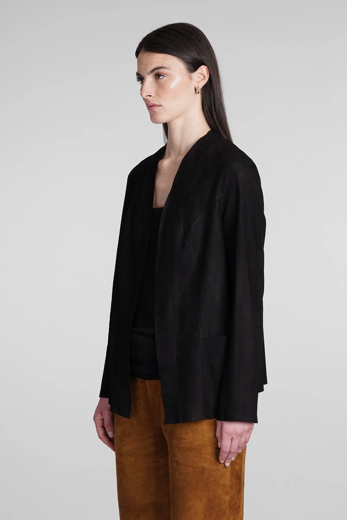 Casual jacket in black suede - Image 4