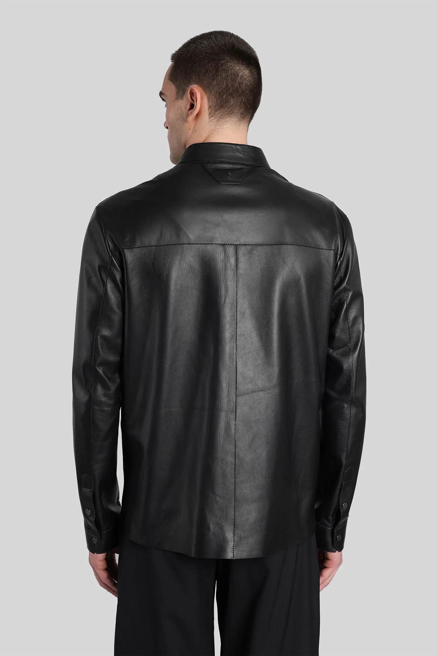 Leather jacket in black leather - Image 3