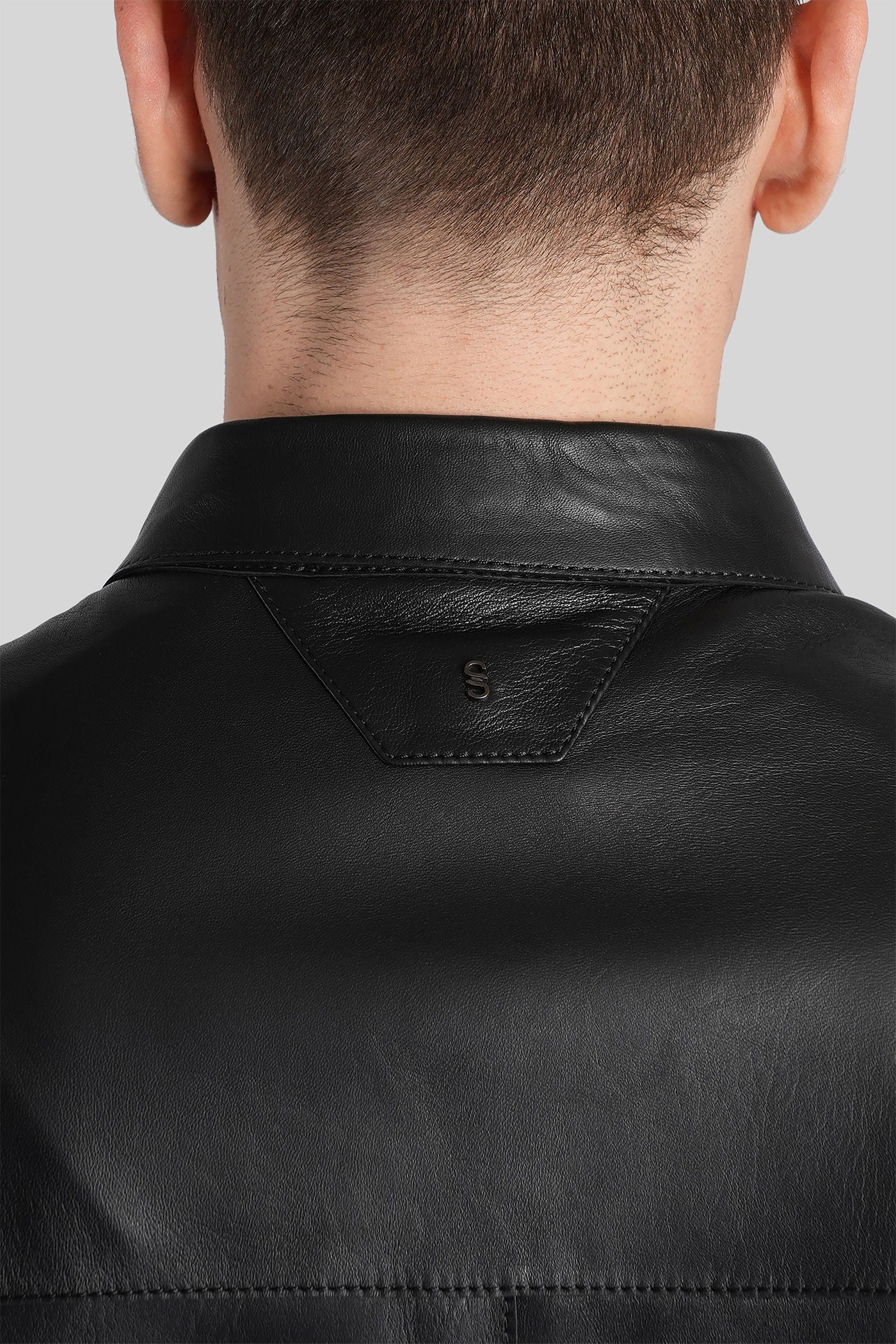Leather jacket in black leather - Image 5