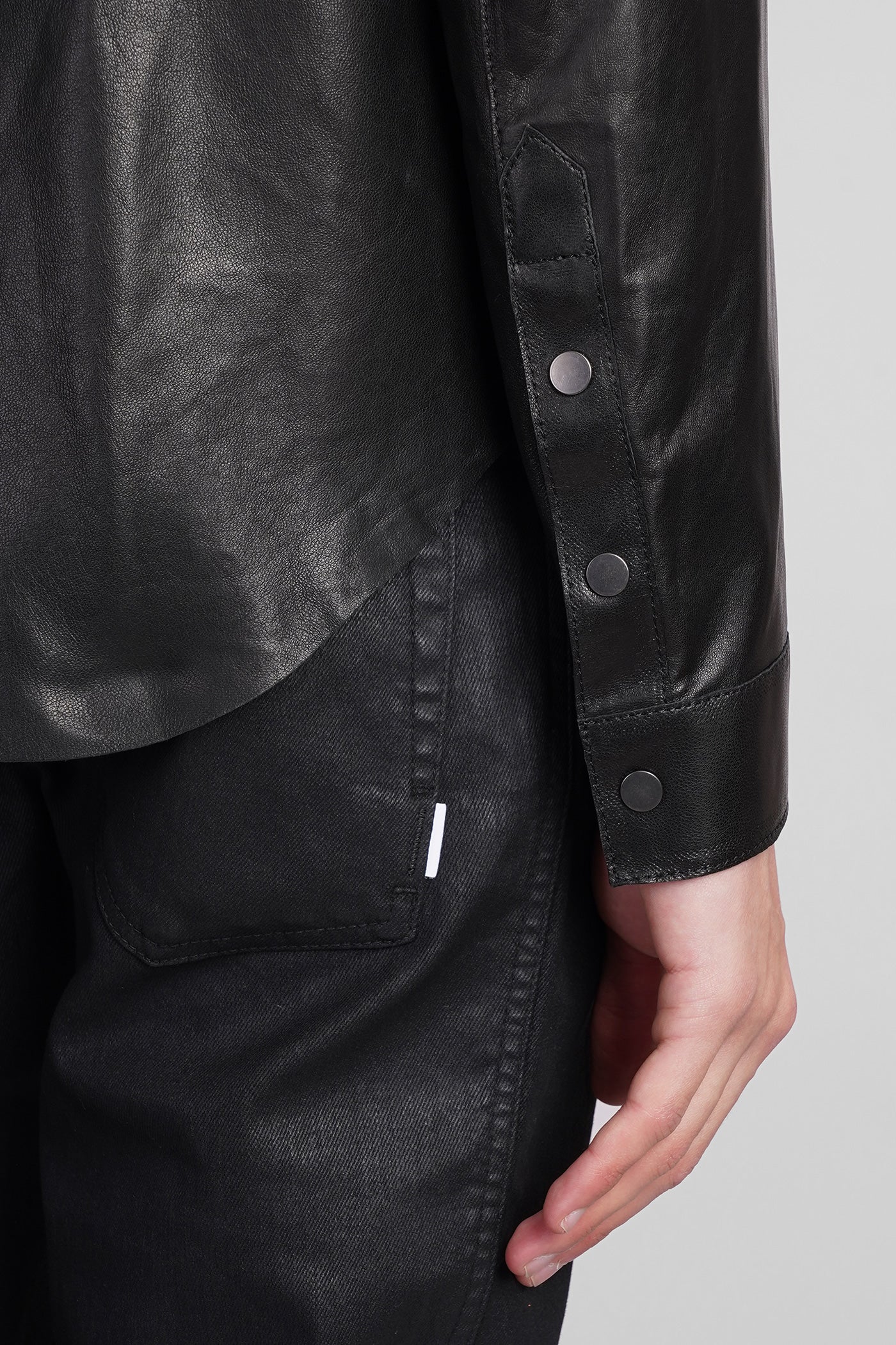 Leather jacket in black leather - Image 5